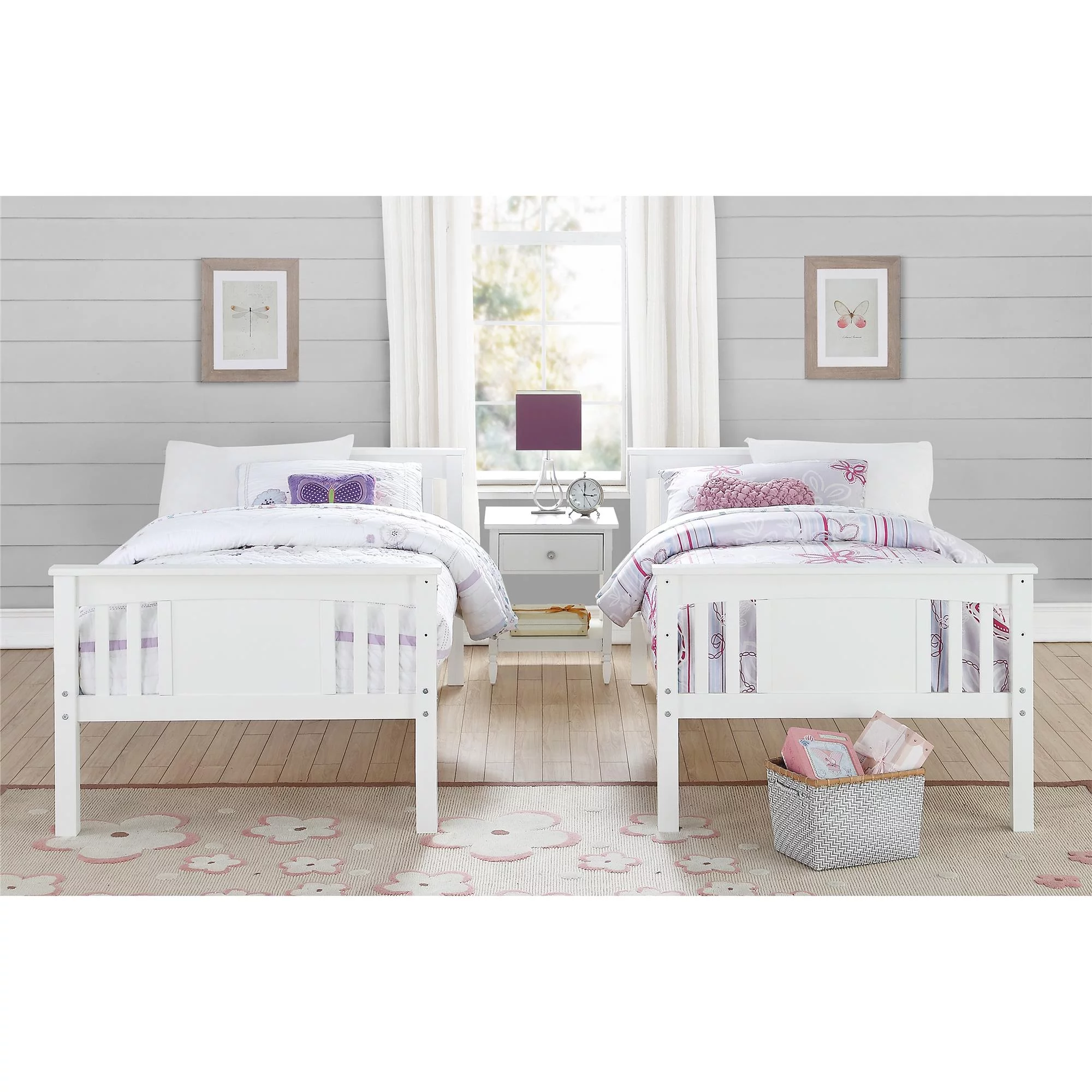 Better Homes & Gardens Flynn Twin Size Bunk Bed for Kids, White