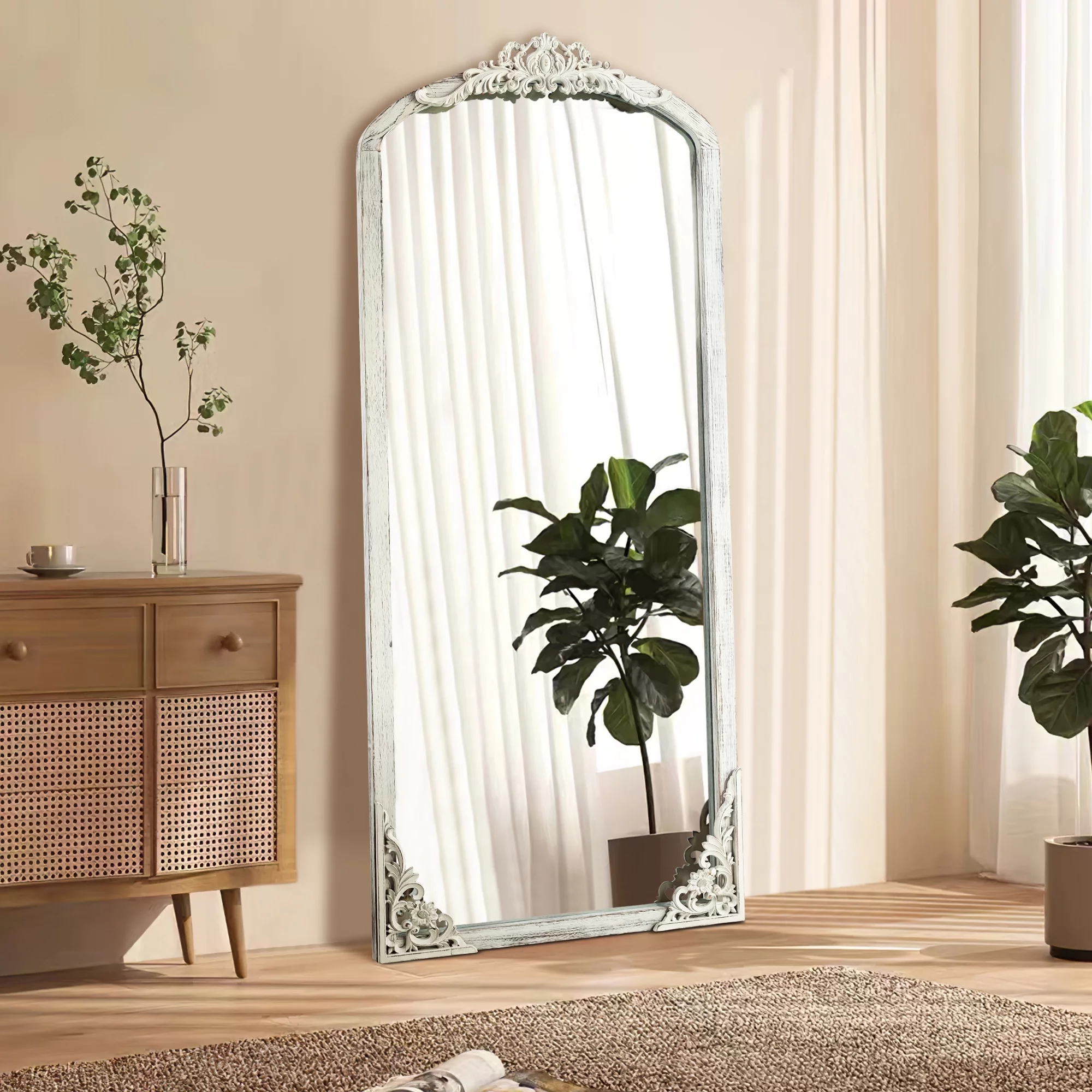 NeuType Arch Mirror Full-Length Mirror Vintage Decorative Mirror,71