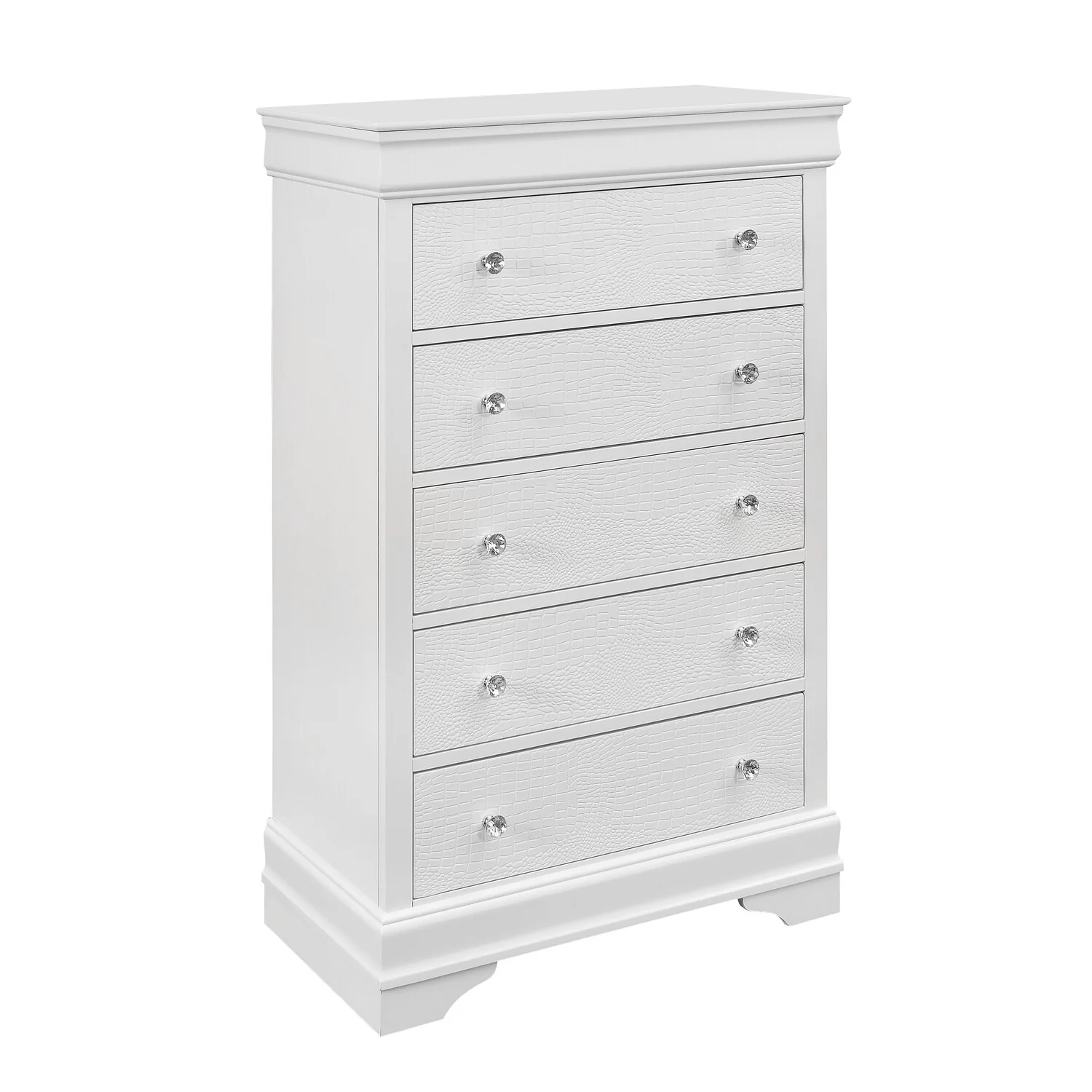 Global Furniture USA Pompei Metallic White Chest