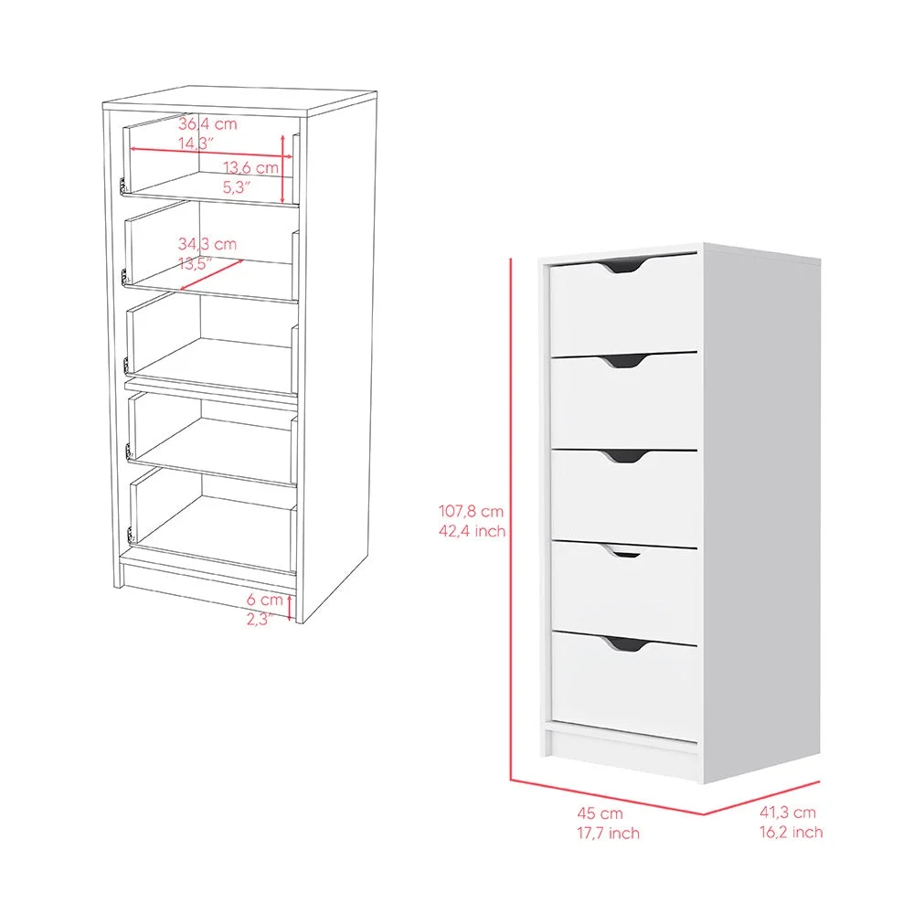 We Have Furniture Raymer 2 Piece Bedroom Set, Nightstand + Dresser, White Finish