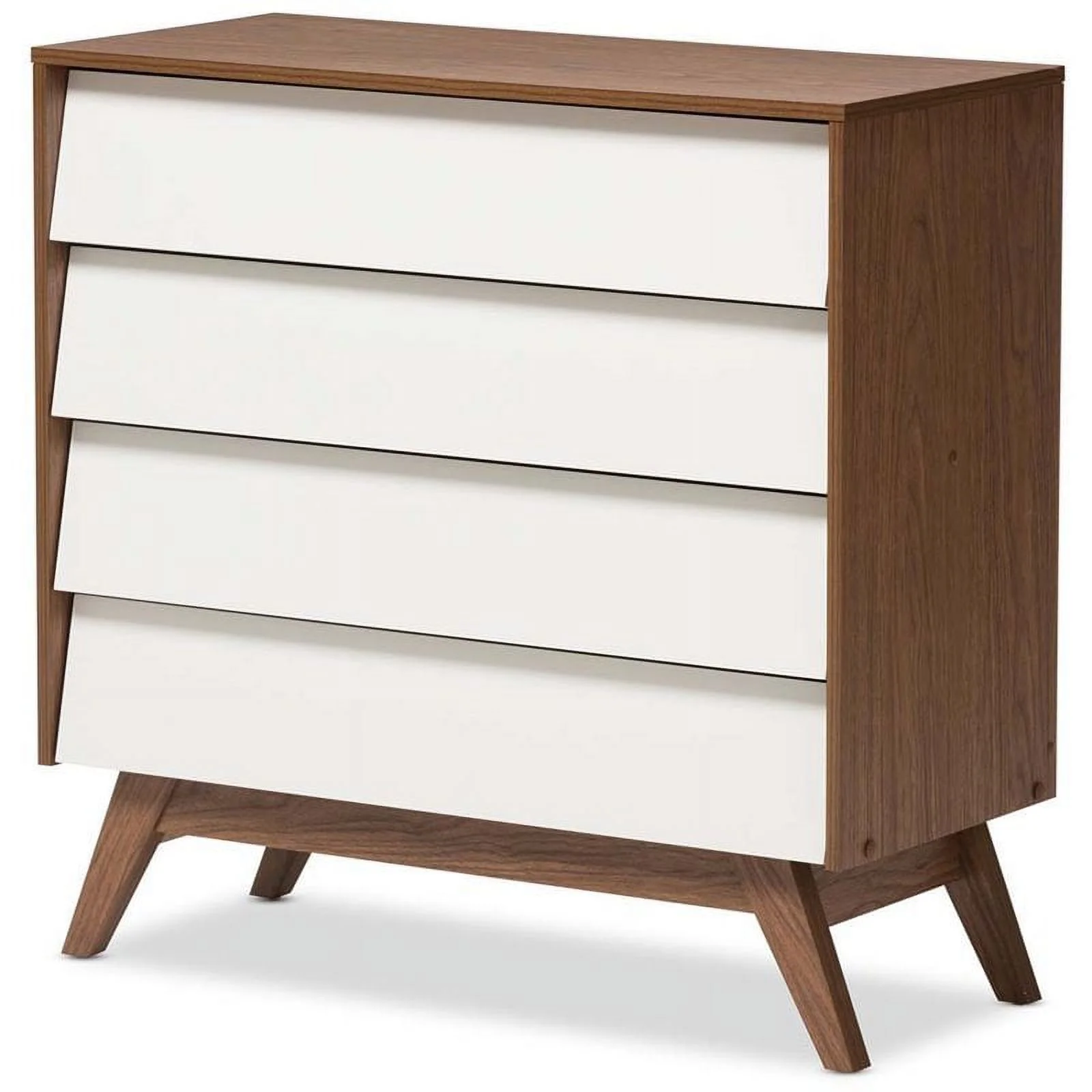 Home Square 2 Piece Bedroom set with Dresser and Chest in White and Walnut