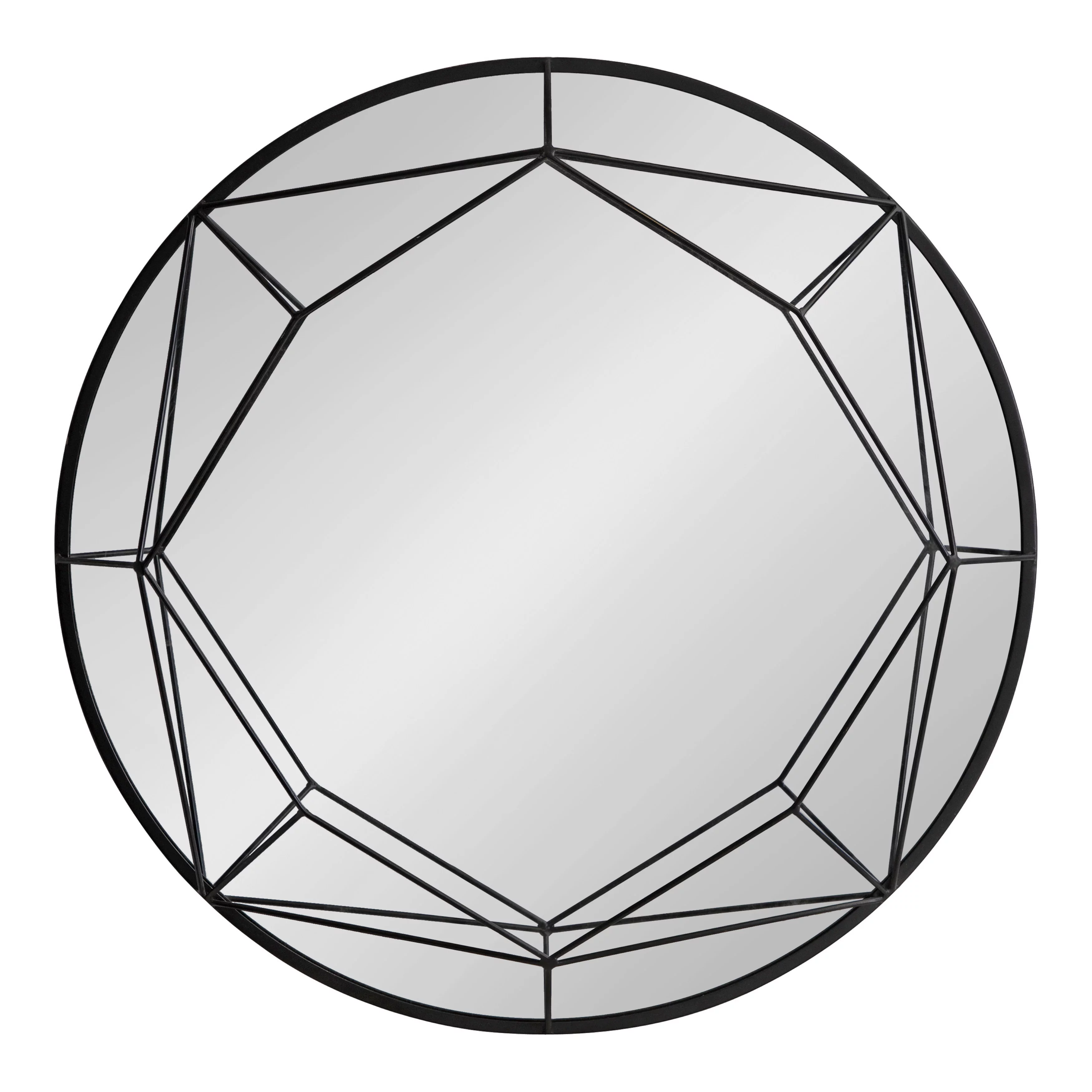 Kate and Laurel Keyleigh Modern Glam Round Wall Mirror, 30