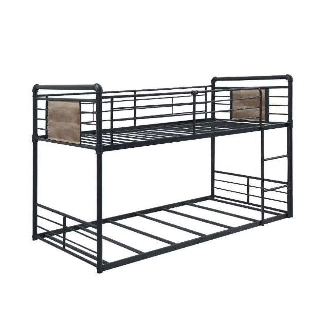 79 x 42 x 49 in. Cordelia Bunk Bed - Antique Oak, Sandy Black & Dark Bronze Hand-Brushed - Twin Size
