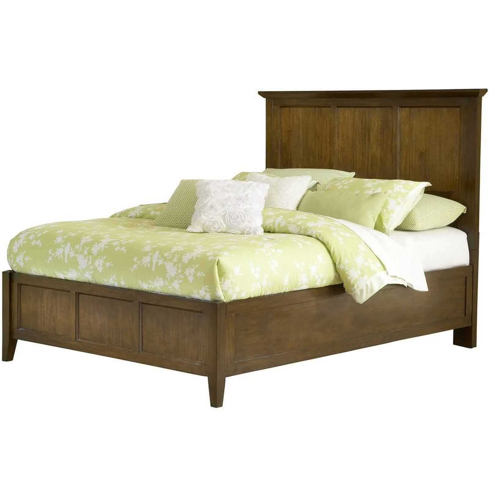 Bowery Hill Modern Mahogany Finish Queen Solid Wood Panel Bed