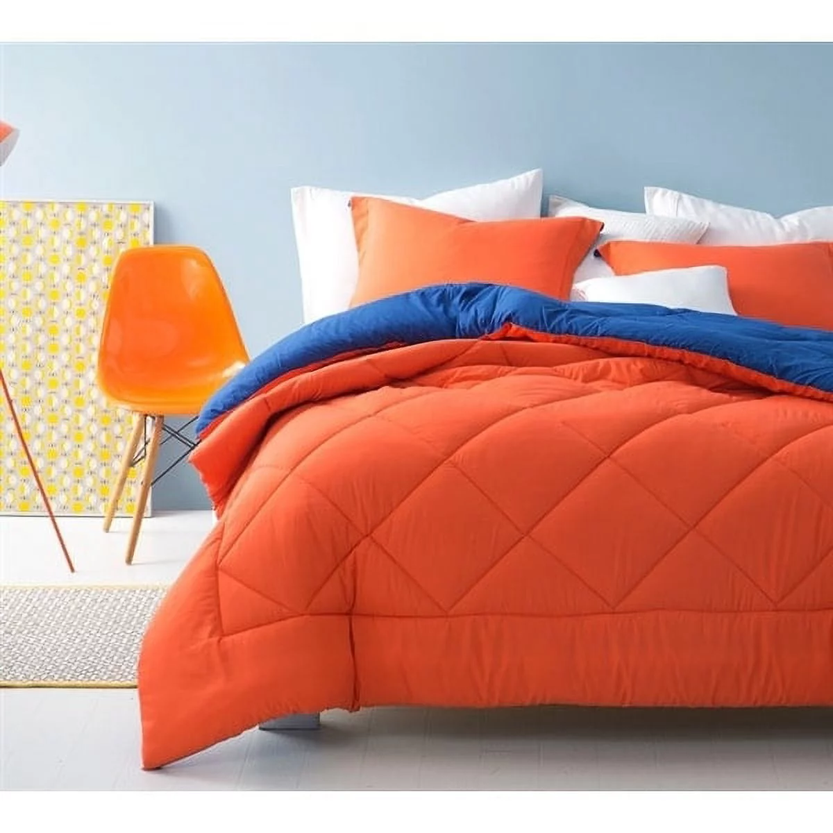 Orange/Blue Reversible Comforter