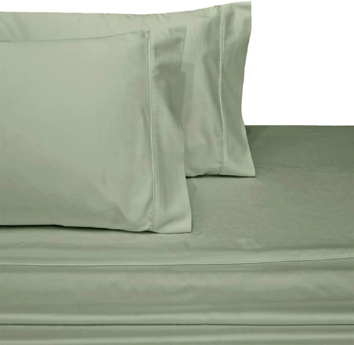 Solid Sage Queen Size Microfiber Attached Waterbed With Pole Attachment. Pole Not Included