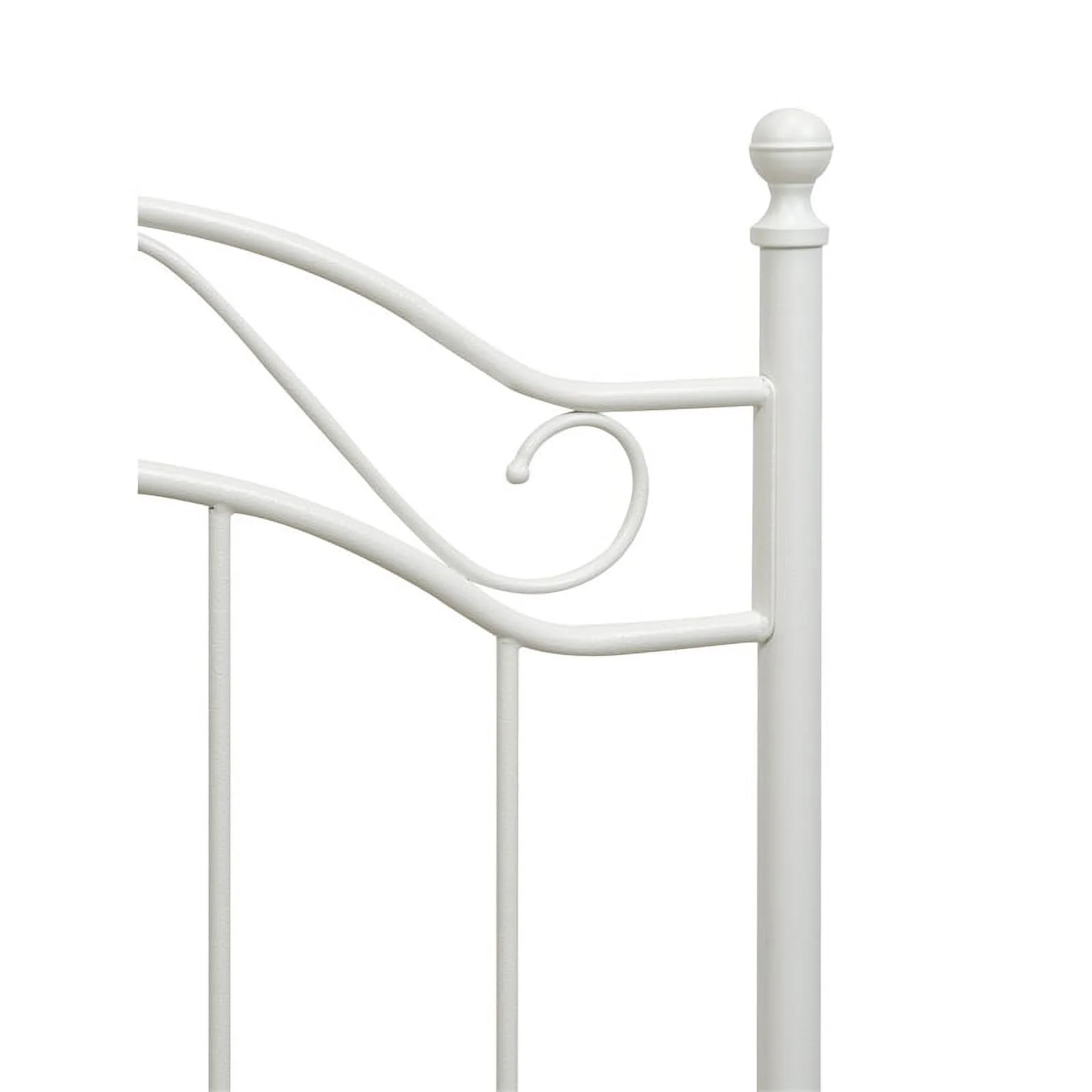 Bowery Hill Transitional Metal Twin Size Metal Bed in White Powder