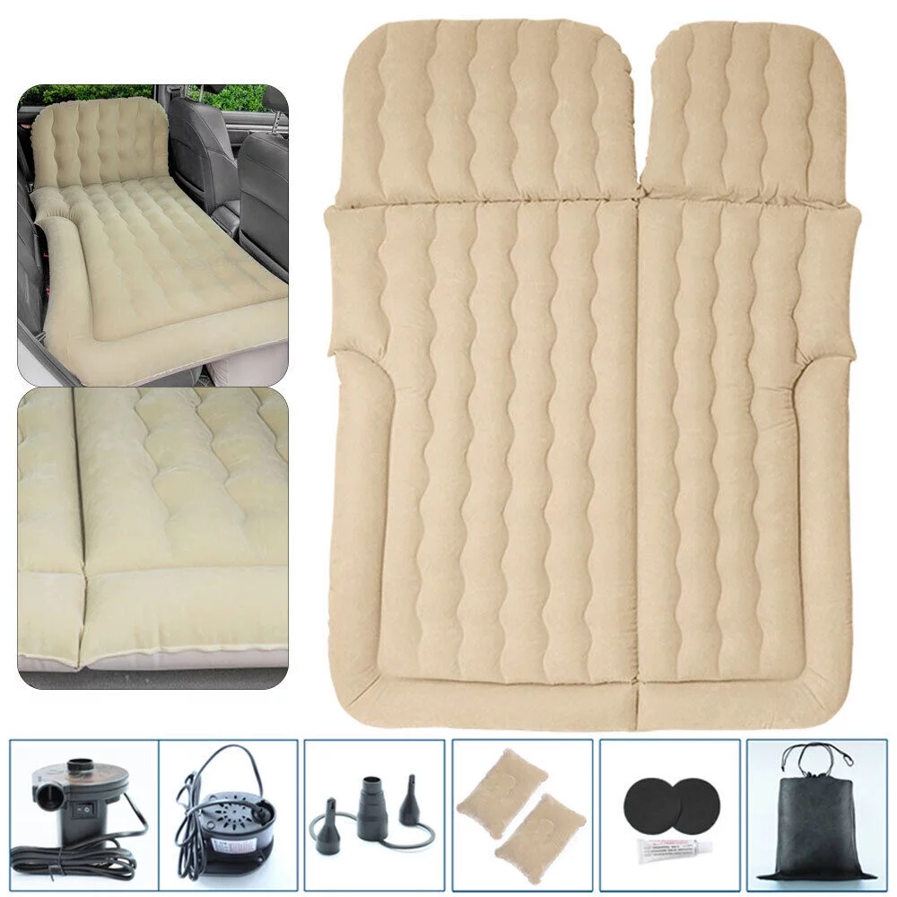 Inflatable Bed Mattress Car Truck SUV Back Seat Sleeping Beds Air Pump Set