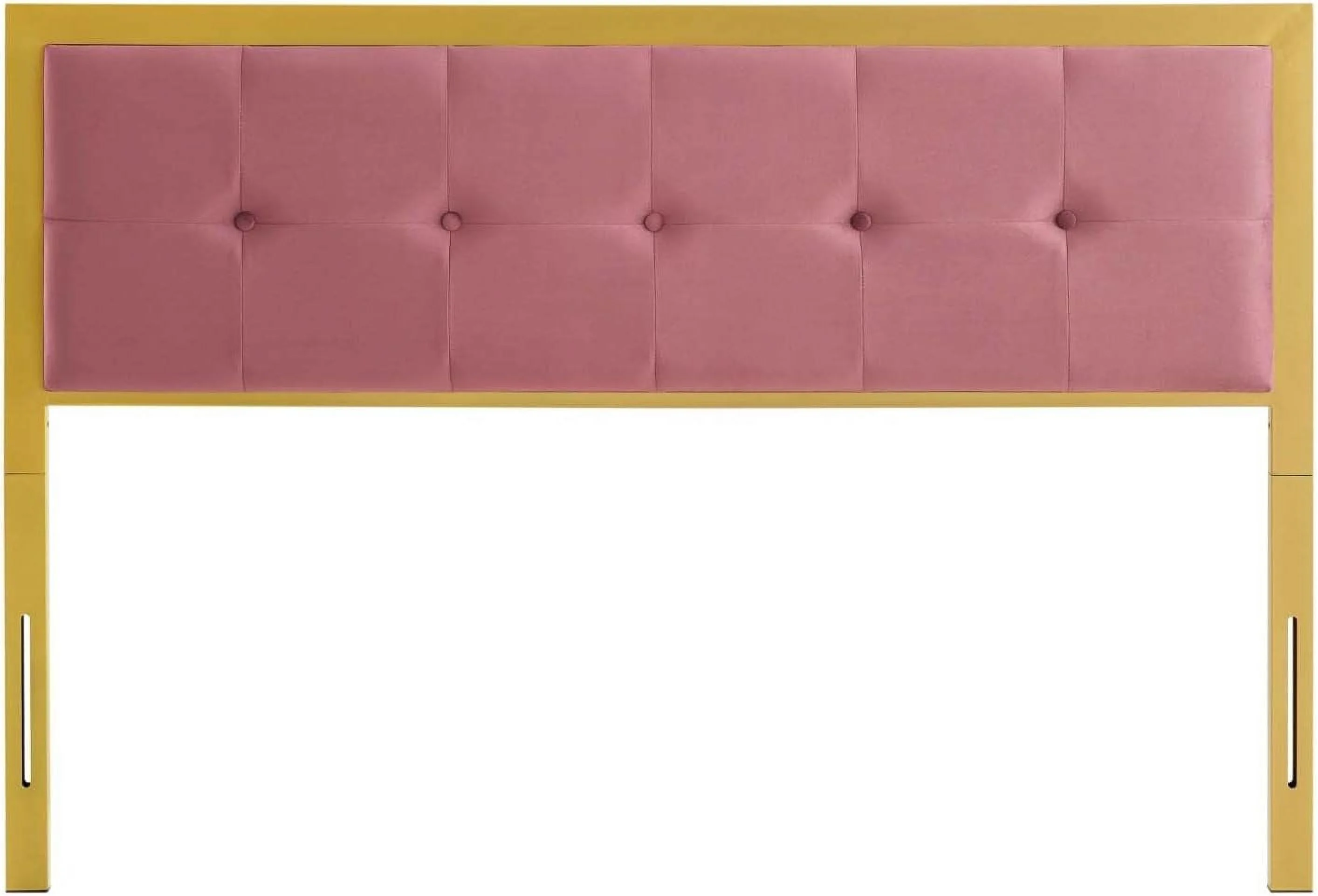 Teagan Tufted Performance Velvet Headboard, King, Dusty Rose