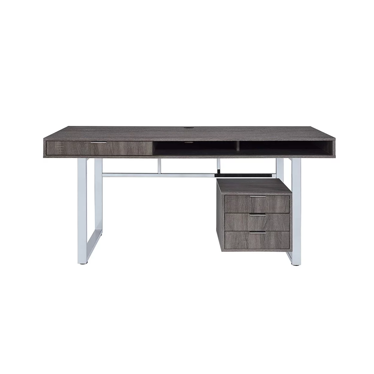 Whitman 4-drawer Writing Desk Weathered Grey
