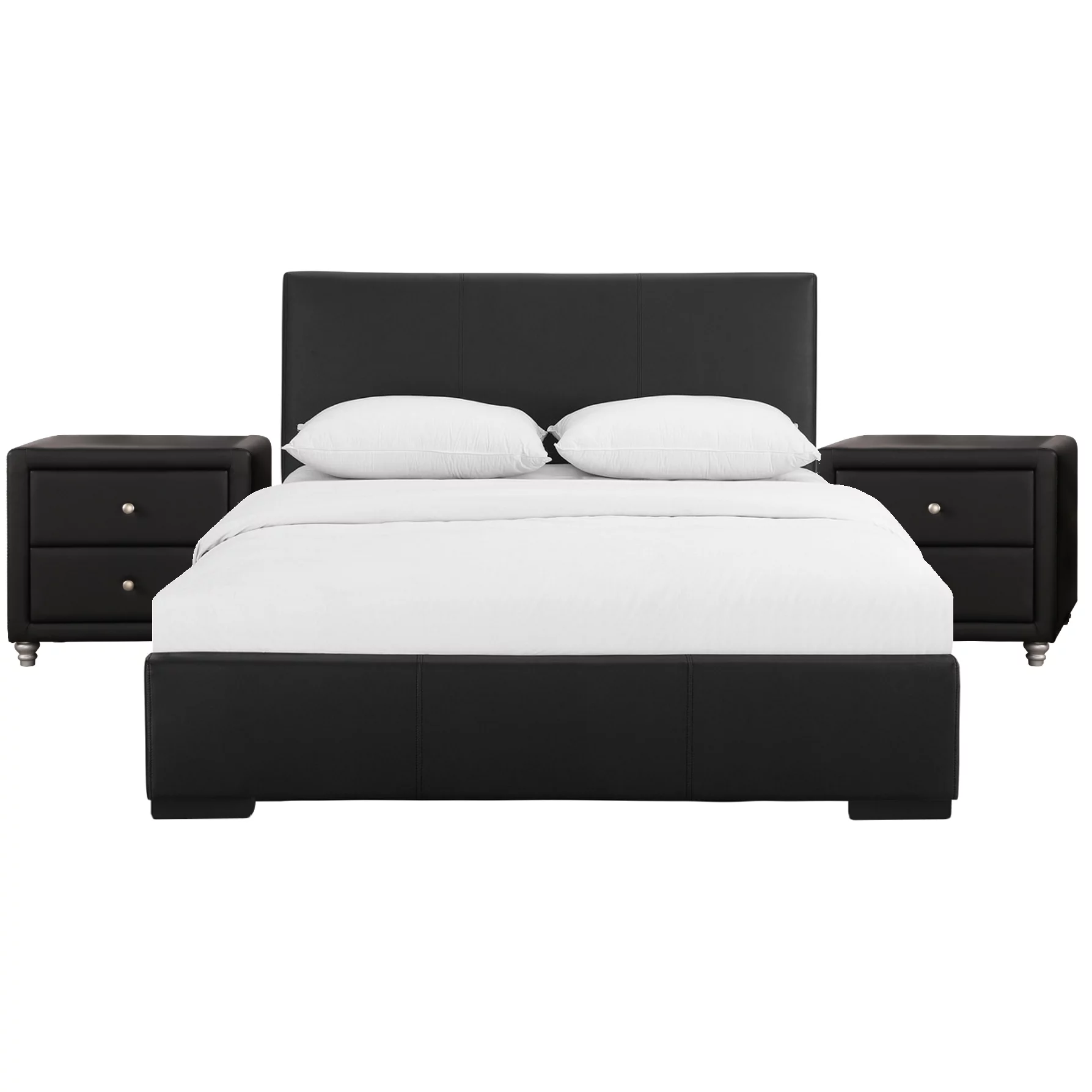 Camden Isle Hindes Platform Bedroom Set | Upholstered | Low Profile | Queen, Black