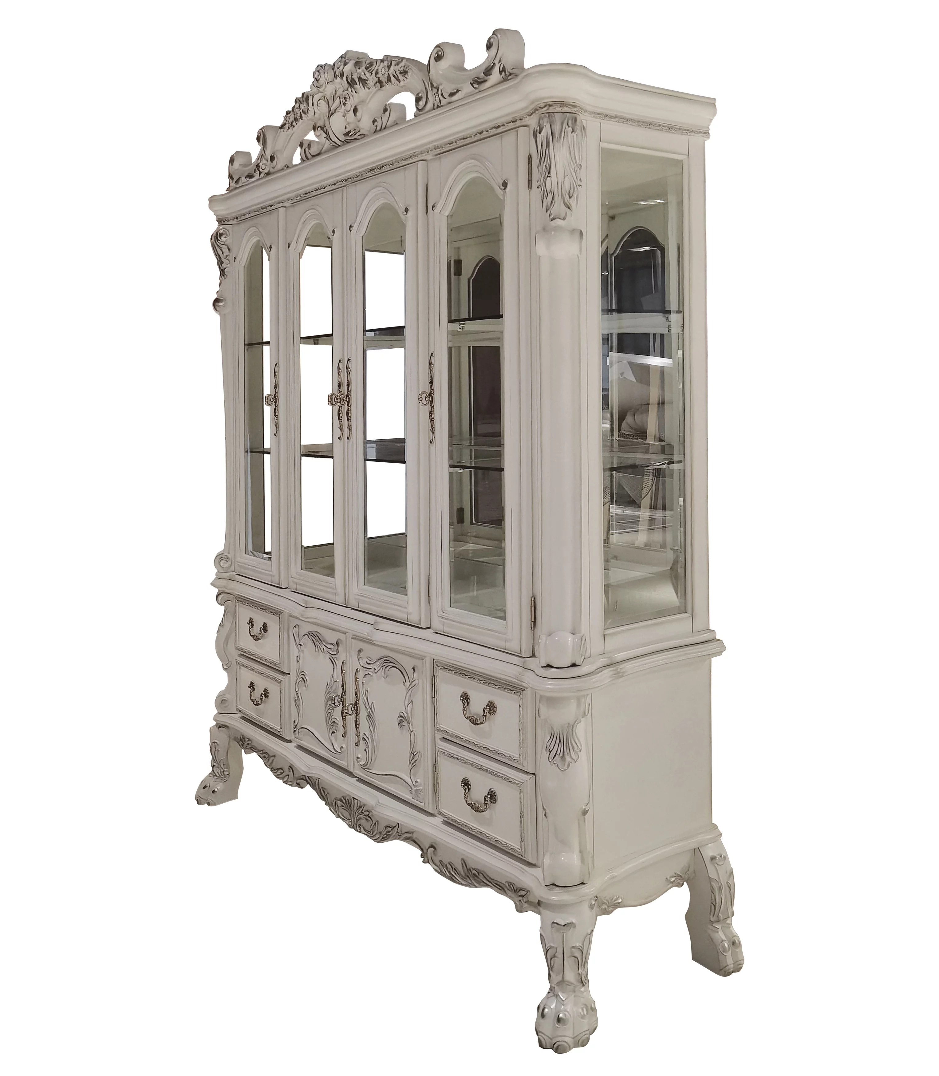 ACME Dresden Wood Hutch and Buffet in Bone White