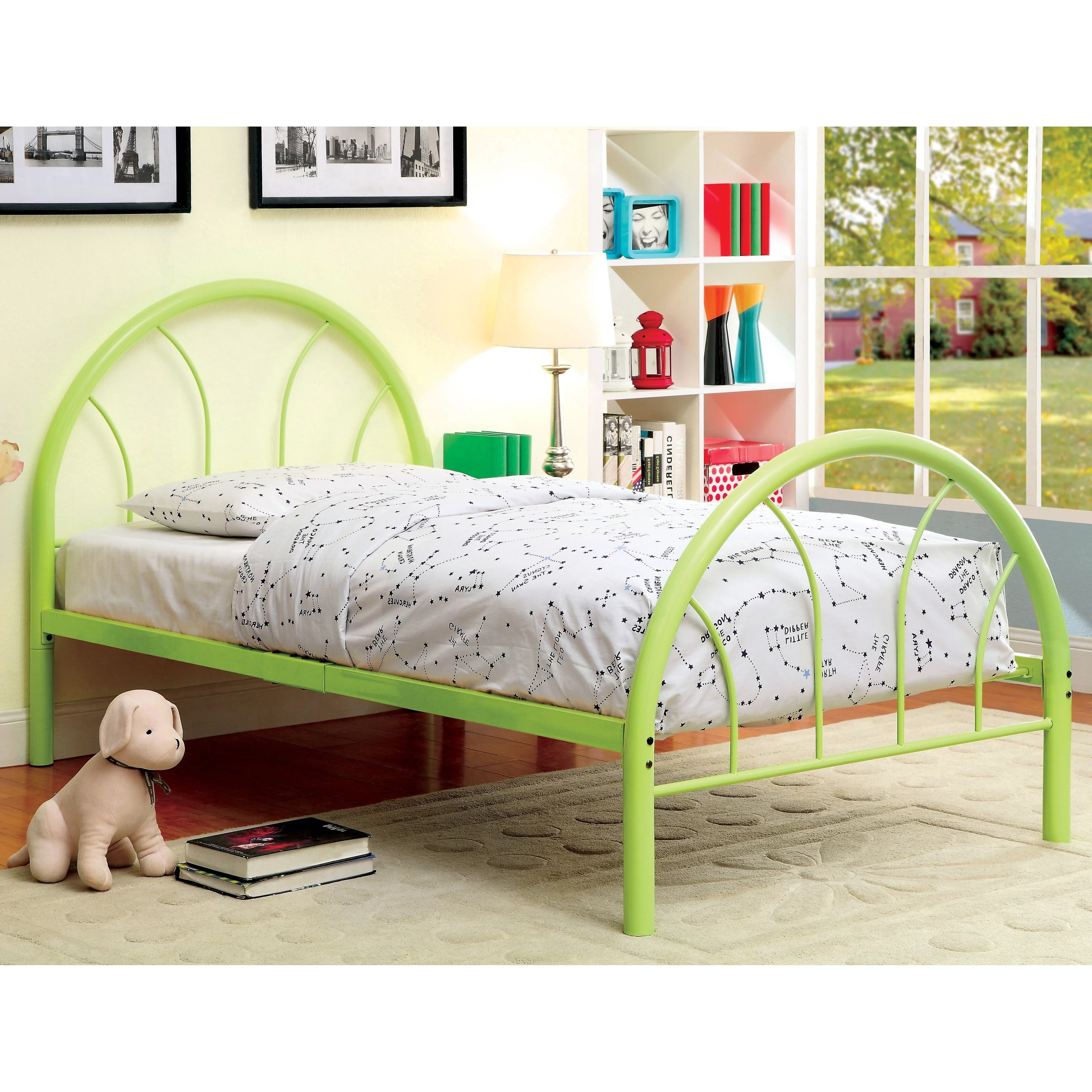 Furniture of America Hind Contemporary Full Metal Double Arch Platform Kid Bed by  Silver