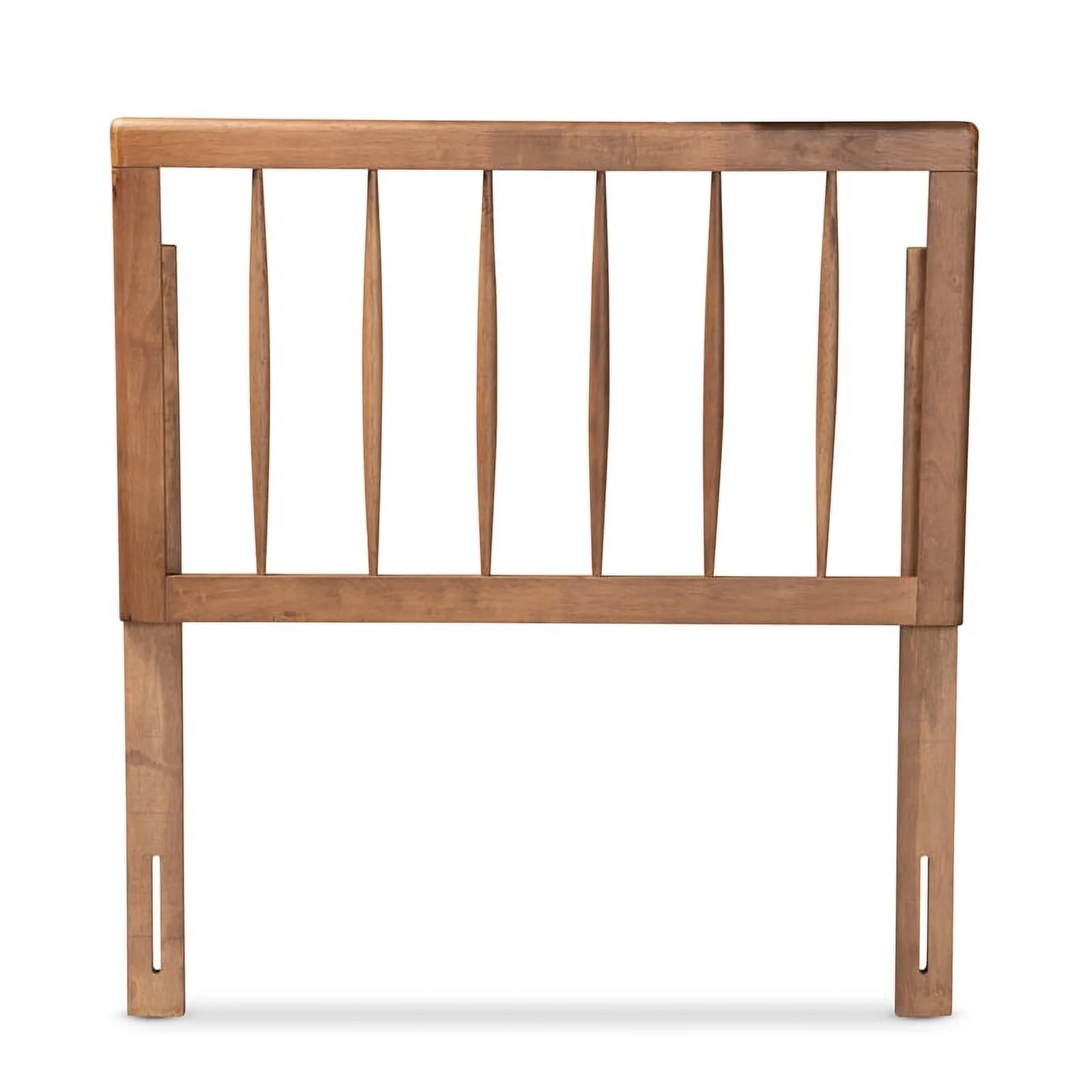 Bowery Hill Modern Rubber Wood Twin Size Headboard in Walnut