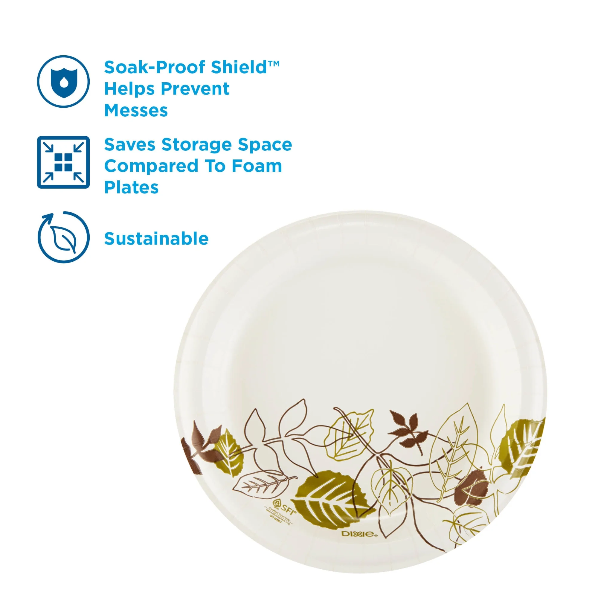 Dixie® Medium-Weight Disposable Paper Plates, UX9PATH, 8.5