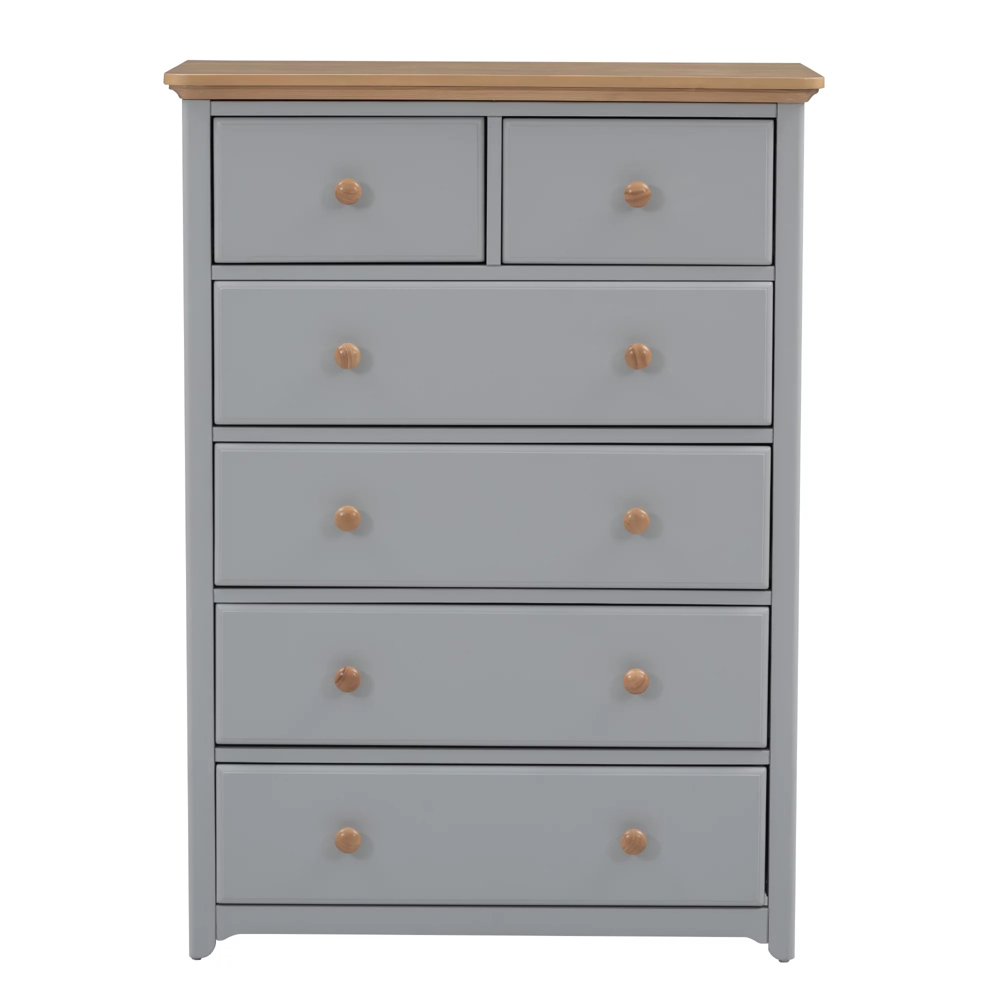 Docooler Rustic Wooden Chest with 6 Drawers, Storage Cabinet for Bedroom, Gray+Natrual