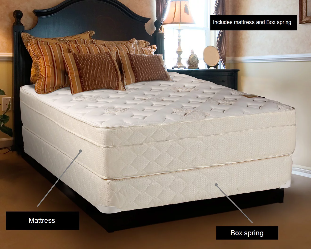 Dream Sleep Beverly Hills Firm Foam Encased Eurotop Mattress Set - Sleep System with Foam Encased Enhanced Support, Knit Cover, Longlasting Comfort by Dream Solutions USA (Twin 39