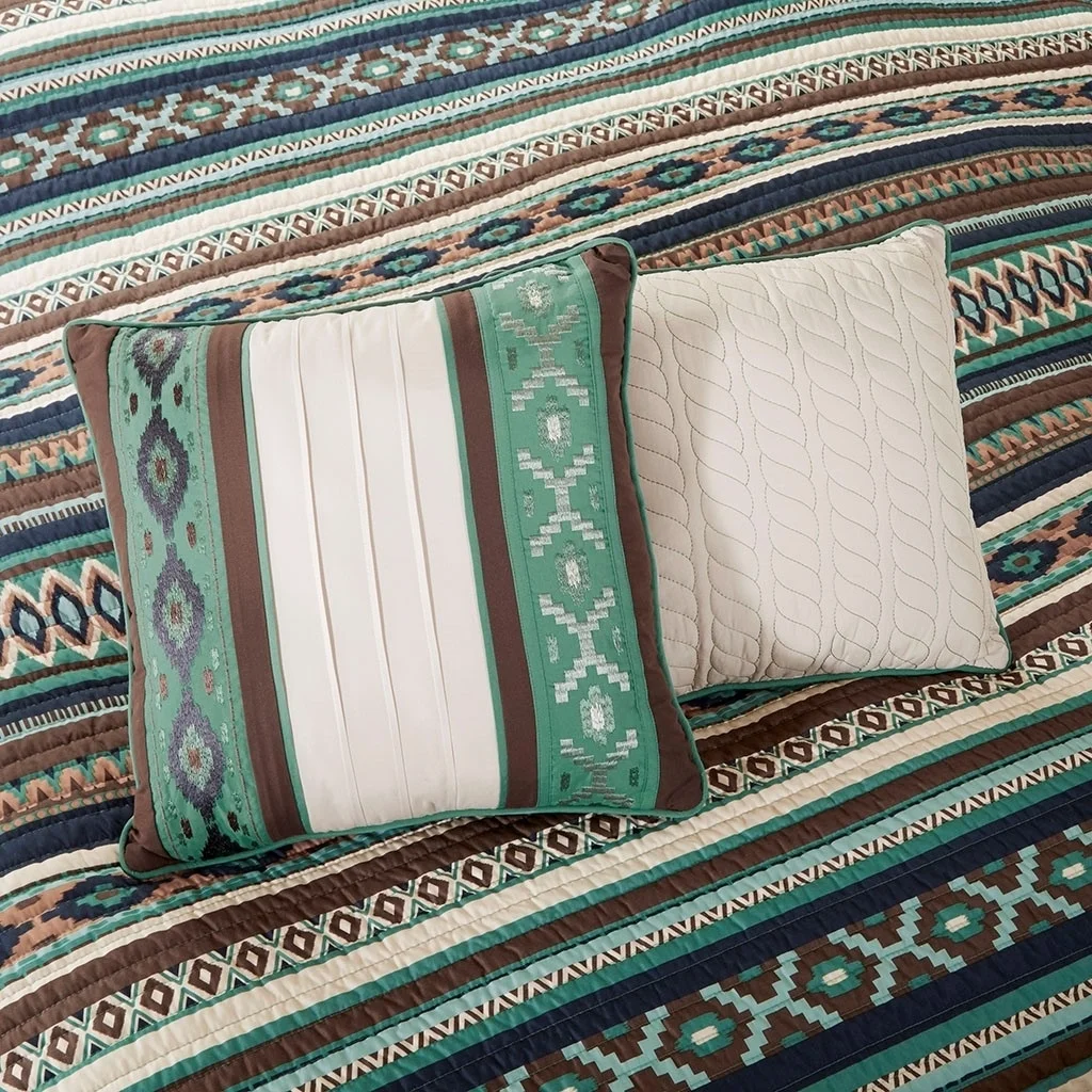 Gracie Mills Jenny 6-Piece Southwestern Printed Quilt Set with Throw Pillows - GRACE-120