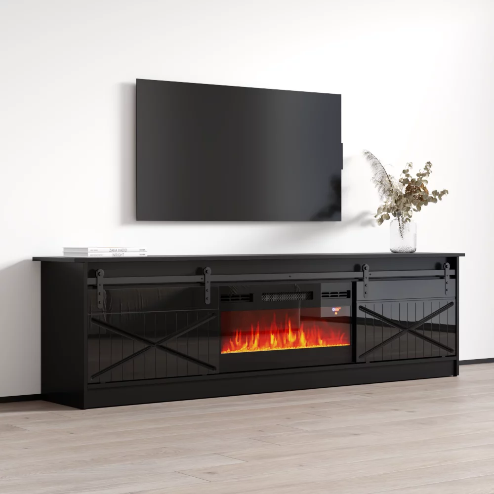 Granero BL-EF Fireplace TV Stand for TVs up to 90