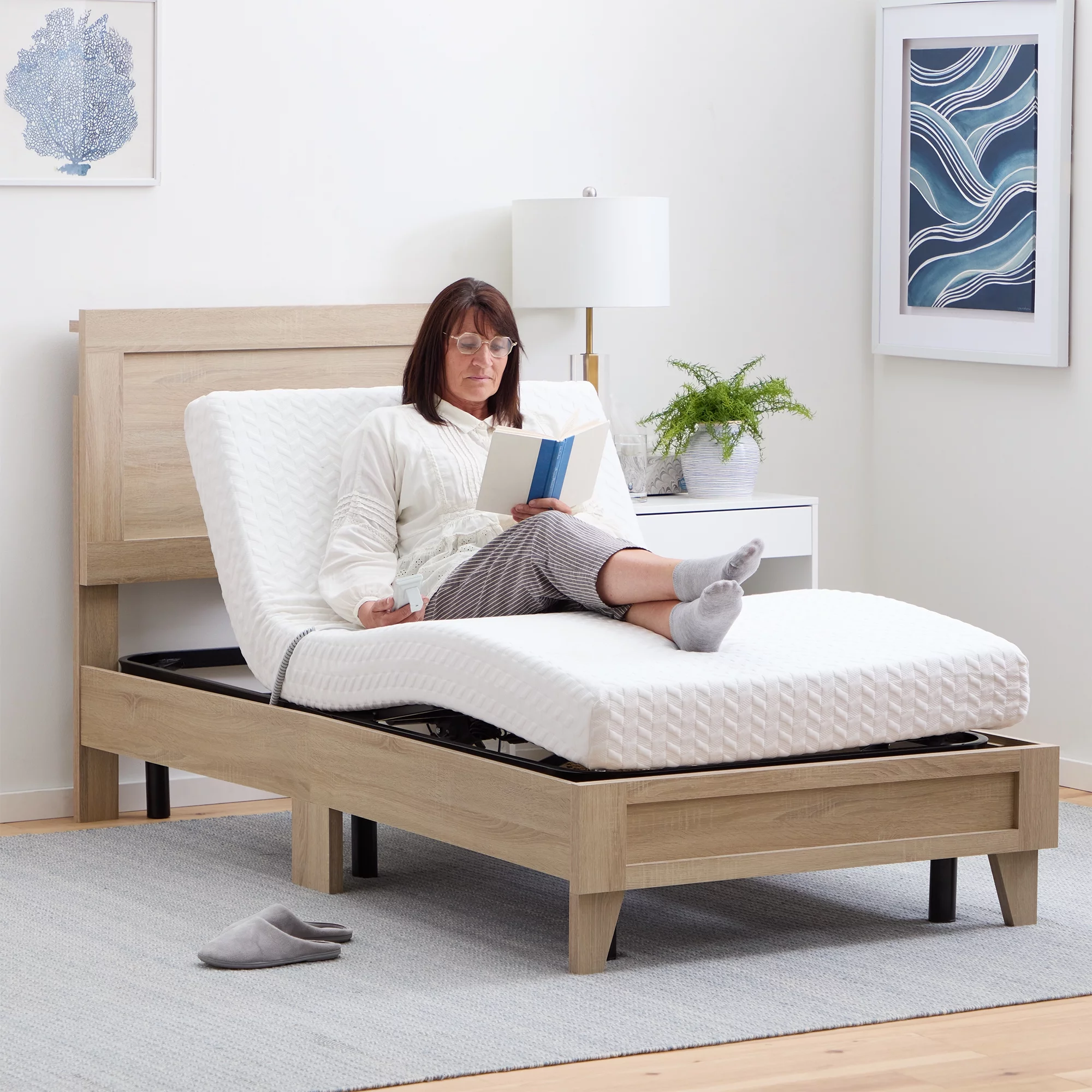 Lucid Basic Remote Controlled Steel Adjustable Bed Base, Twin XL