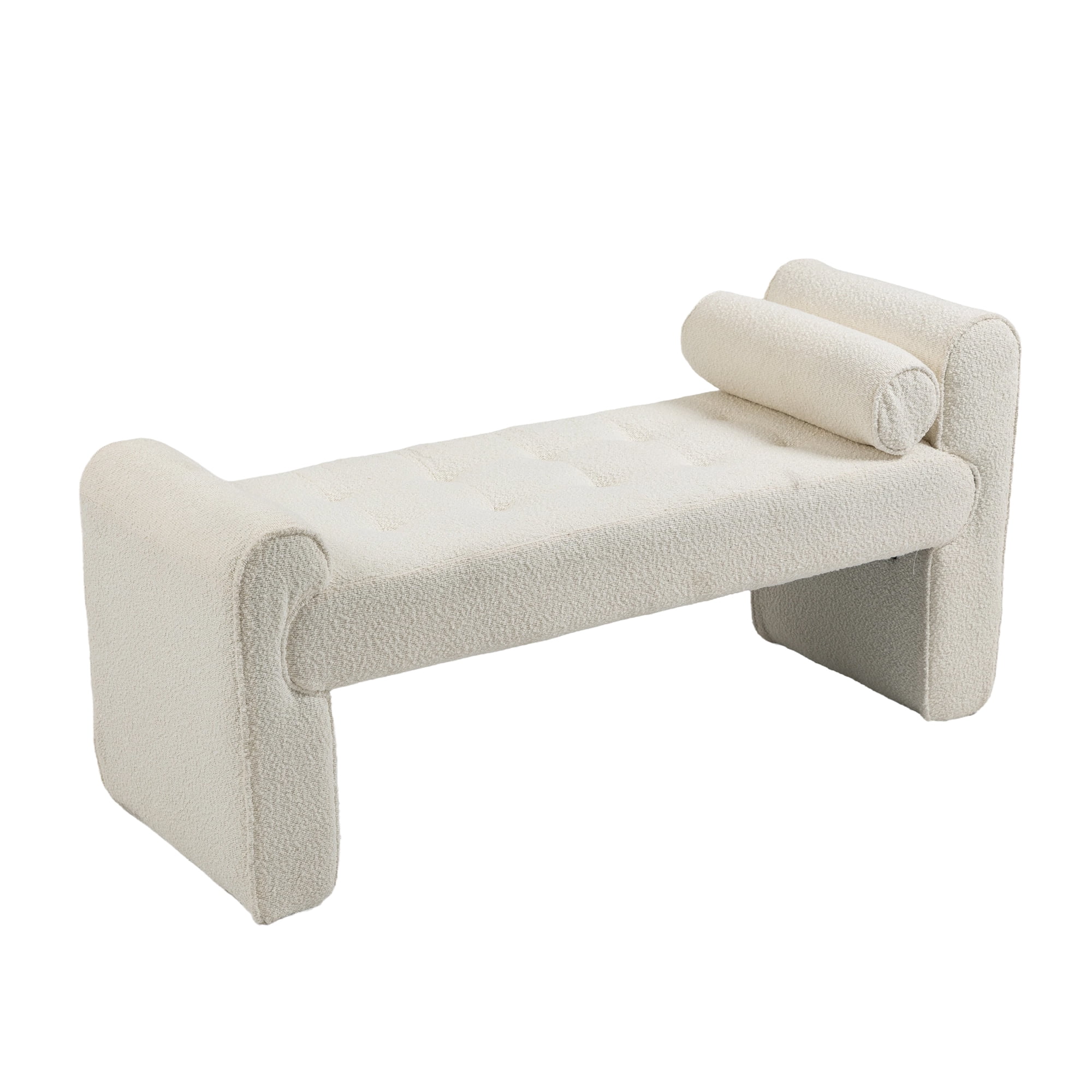 HOMEFUN Modern Ottoman Bench, Bed stool made of loop gauze, End Bed Bench, Footrest for Bedroom, Living Room, End of Bed, Hallway