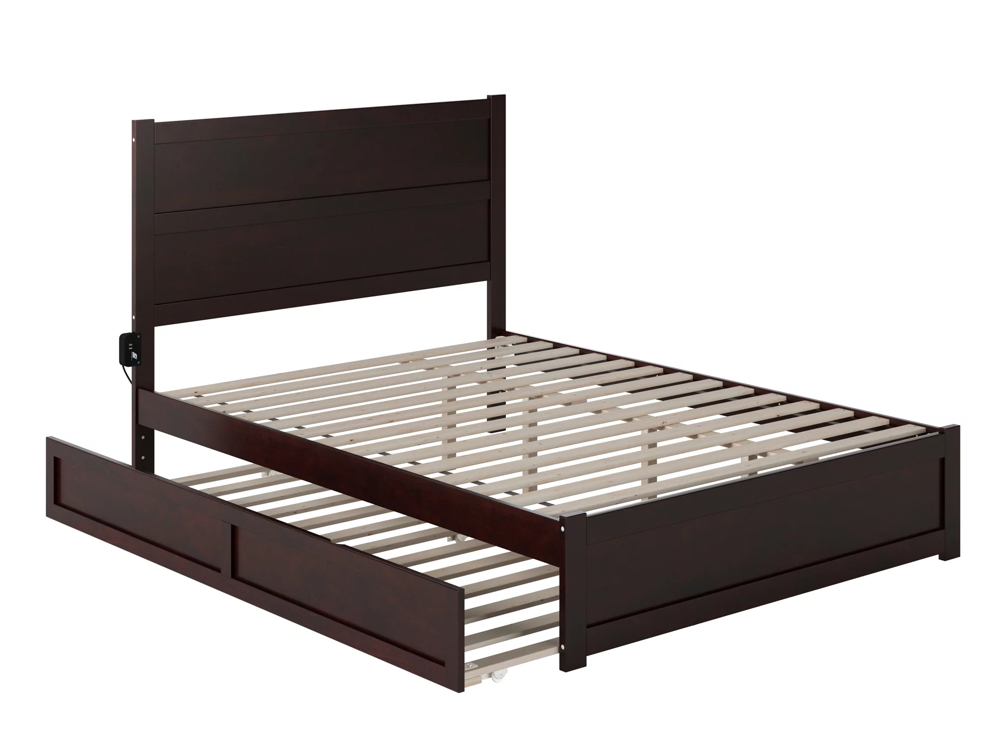 AFI NoHo Queen Wood Platform Bed with Headboard Footboard & Twin XL Trundle, Espresso
