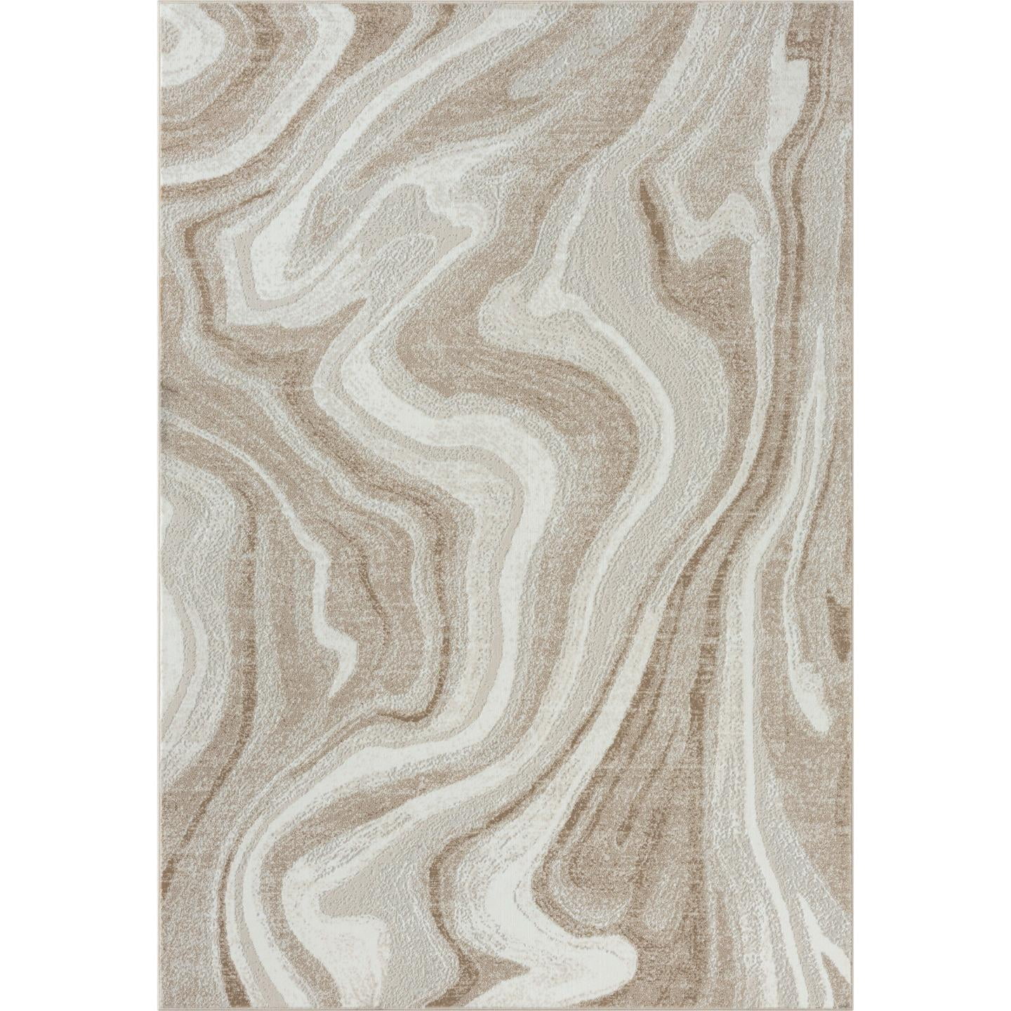 Luxe Weavers Marble Wavy Gold 5x7 Area Rug, Indoor Carpet for Bedroom