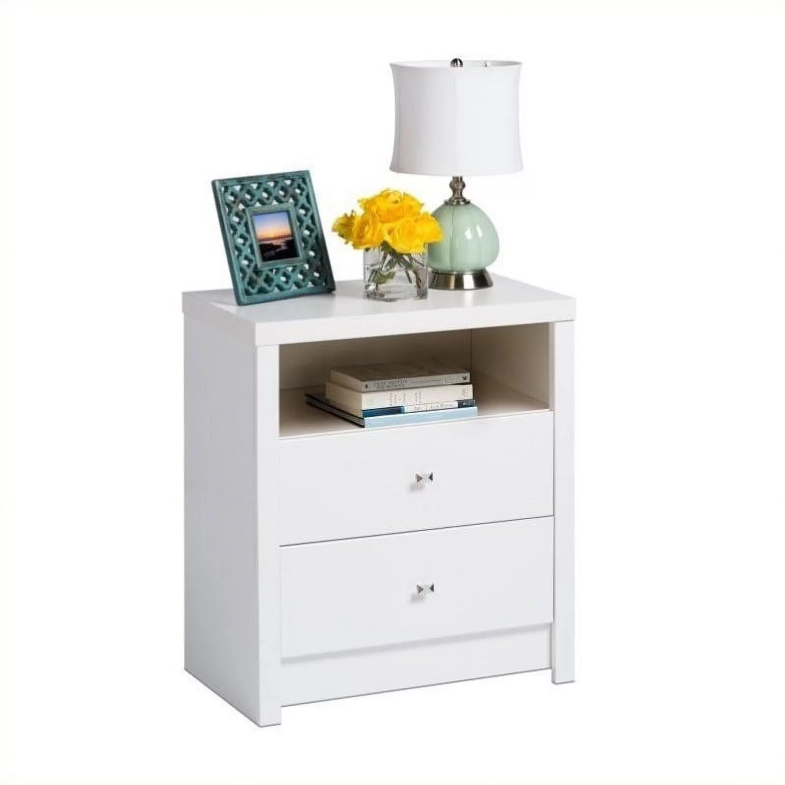 Home Square 4-Piece Set with Storage Bench 2 Nighstands and 6-Drawer Dresser