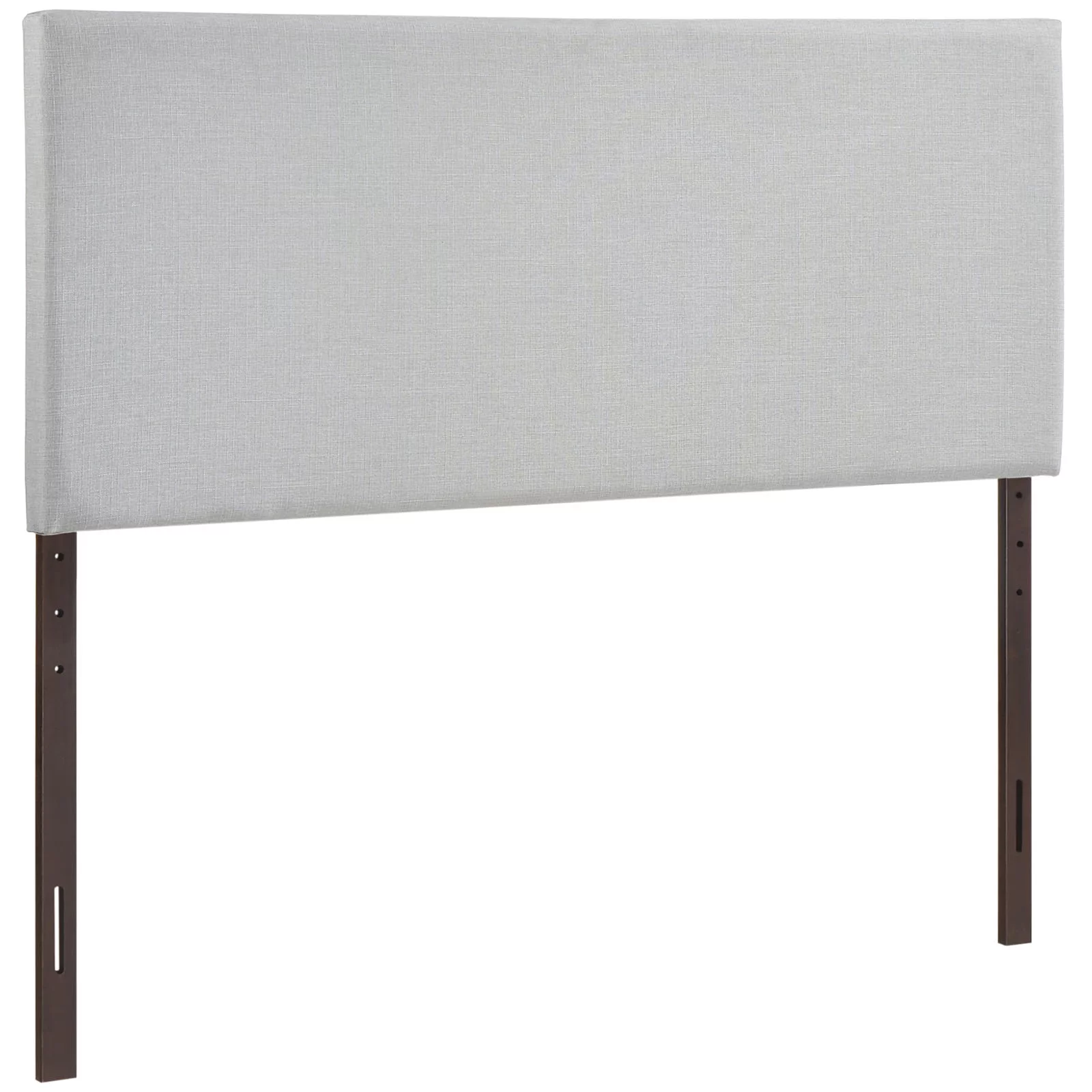 Modern Contemporary Queen Size Upholstered Headboard, Grey Fabric