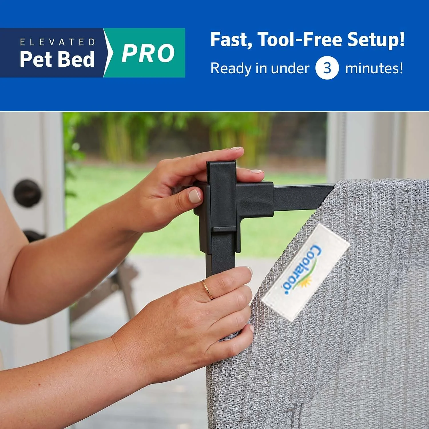 Cooling Elevated Dog Bed PRO Medium, Fits In 42In Crate, Easy Assembly Frame, Steel Grey