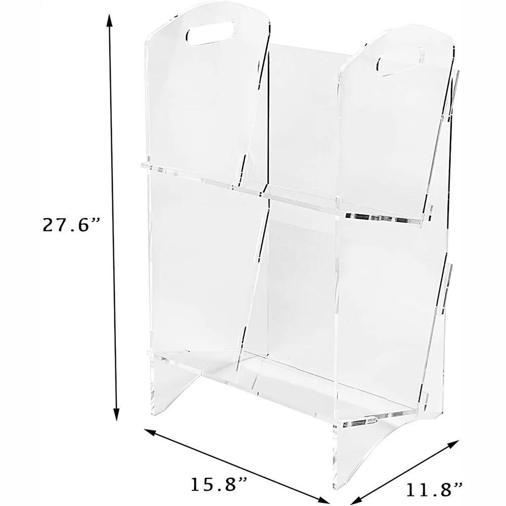 Acrylic bookshelf, corner bookshelf storage shelf, 2 layers