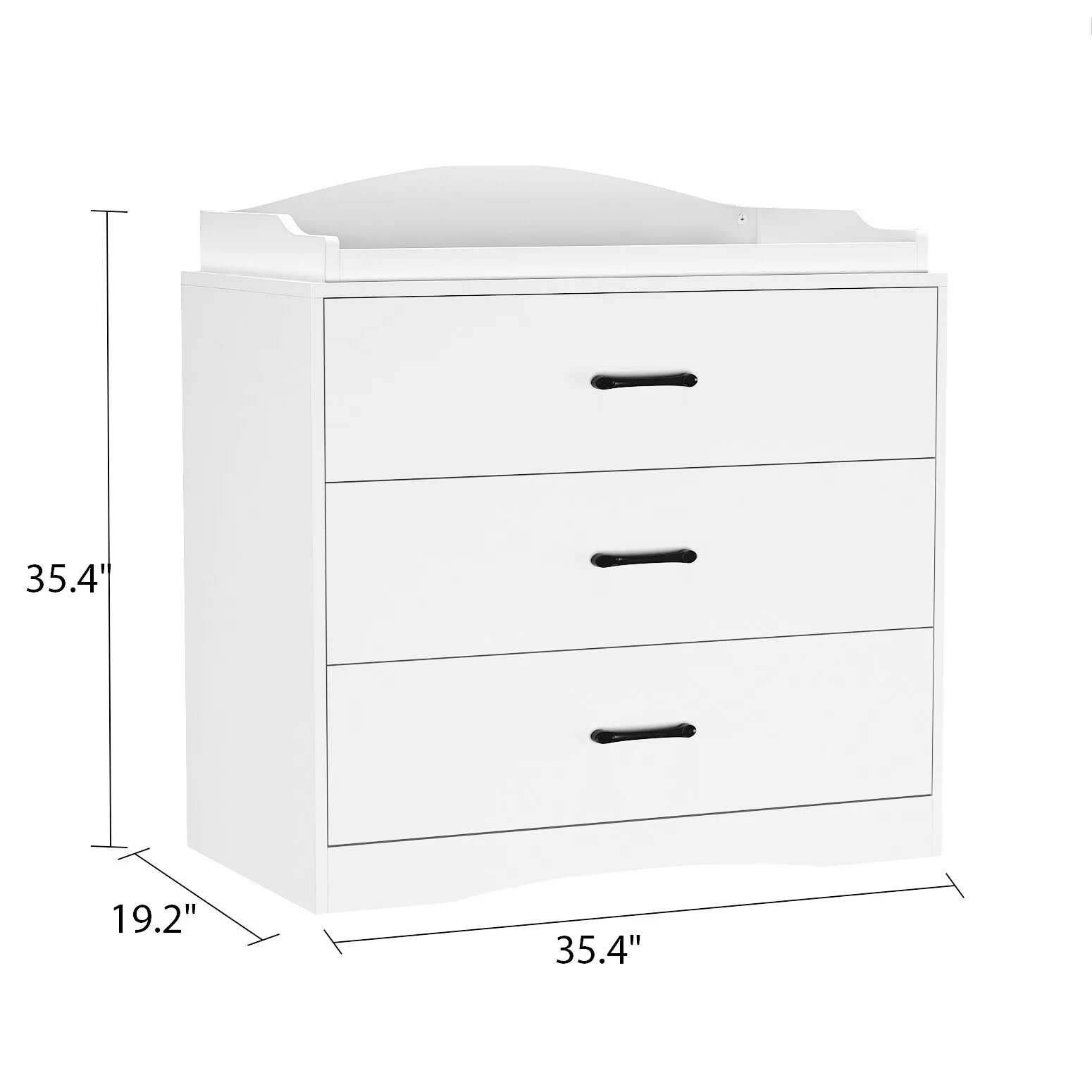 MARSON LLC 3-Drawer Dresser With Changing Top White