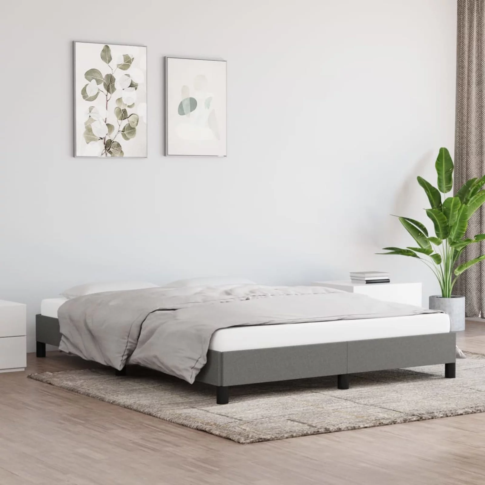 Irfora Bed Frame Dark Gray 59.8