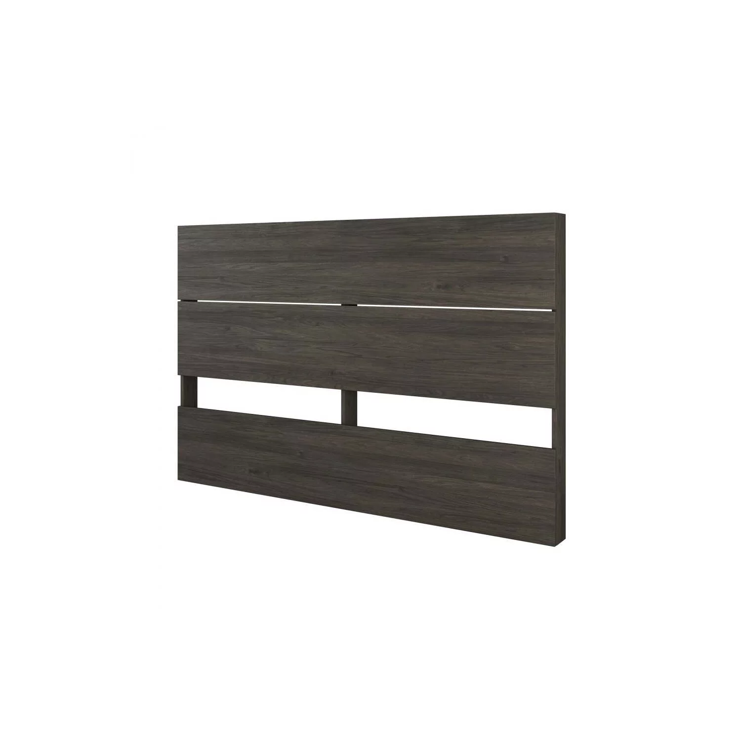 Nexera Apollo Platform Bed with Headboard, Bark Grey and Black Queen