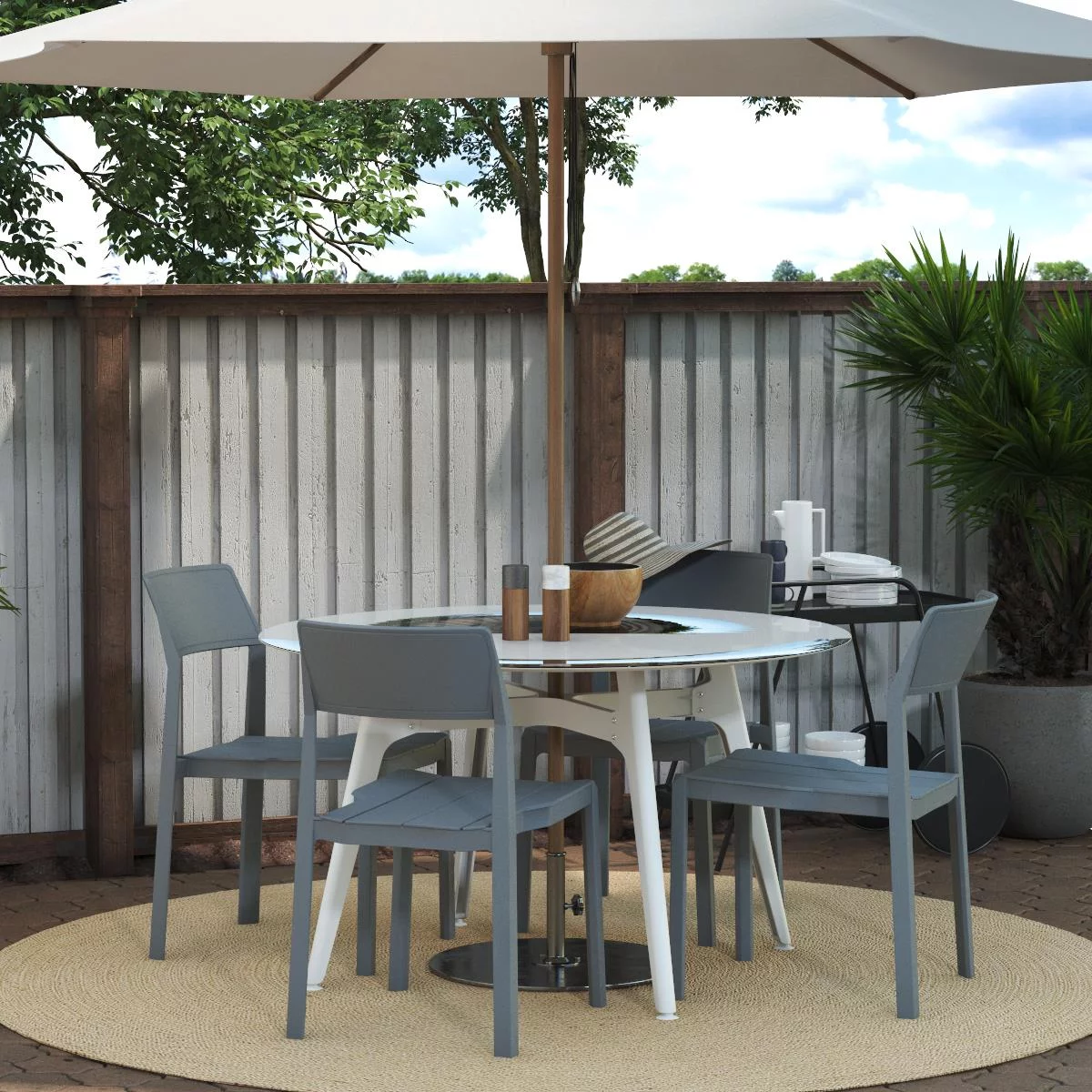 Novogratz Chandler Dining Chairs, Indoor/Outdoor, 4-Pack, Charcoal