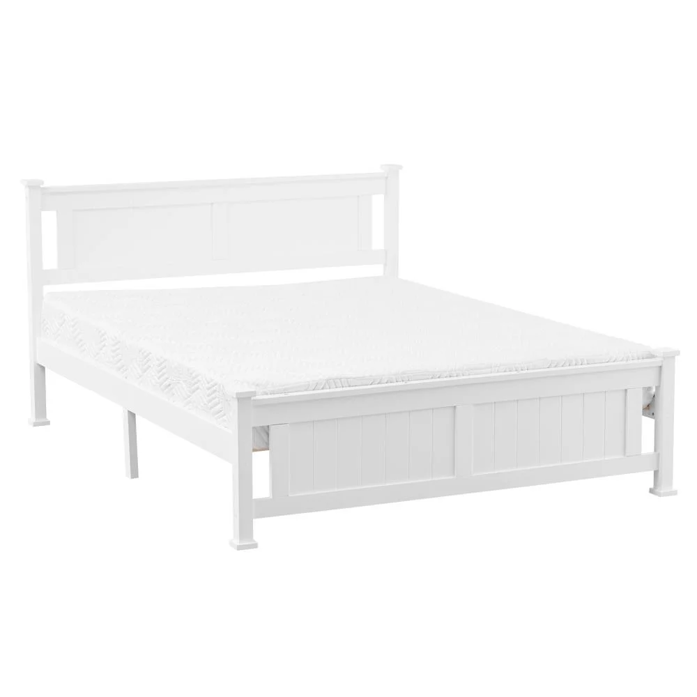 GoDecor Wood Platform Bed with Hardwood Slats Suitable for Bedroom/Kids, Include Headboard and Footboard, Full/White