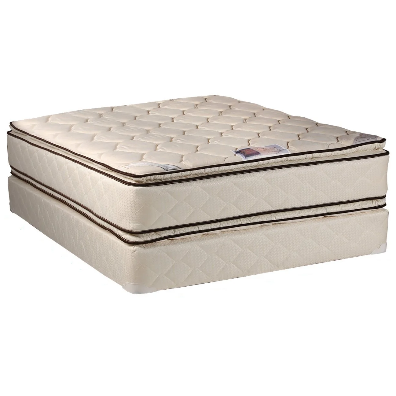DS USA Coil Comfort 2-Sided Pillow Top Twin Mattress Set with Bed Frame Included - Sleep System with Enhanced Cushion Support, Orthopedic, Longlasting Comfort