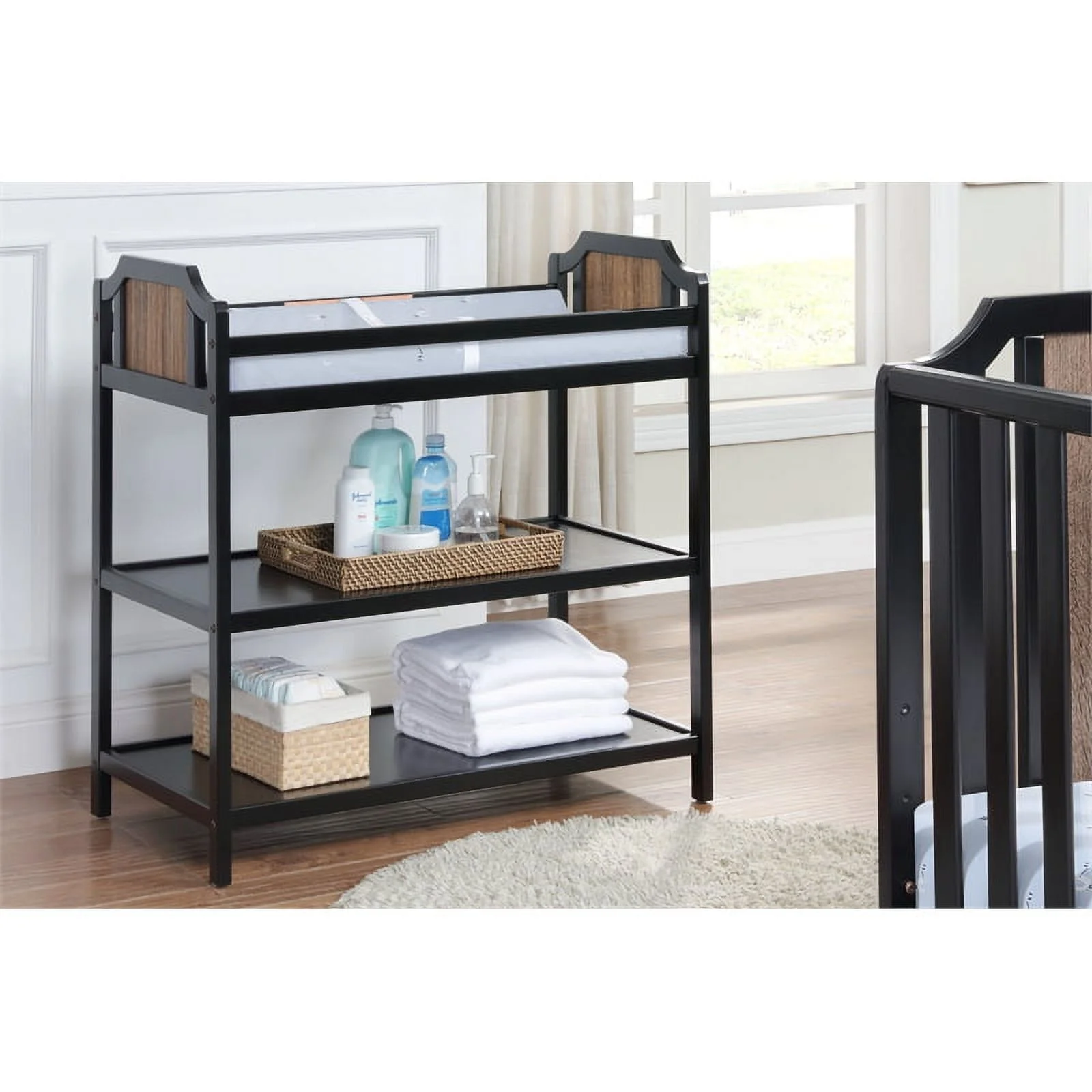 Suite Bebe 27466-BLK Brees Changing Table, Black & Brownstone