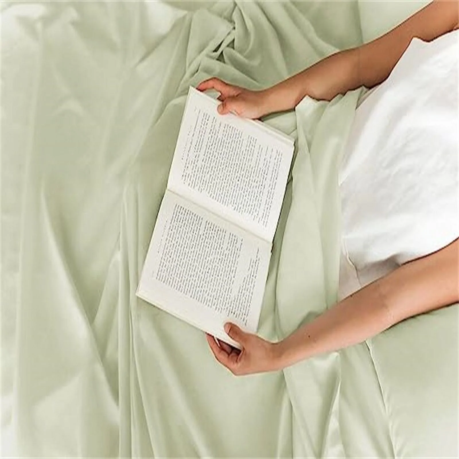 Split King Sheets for Adjustable Beds 28 - Light Sage Green - 5 Piece - Oversized King