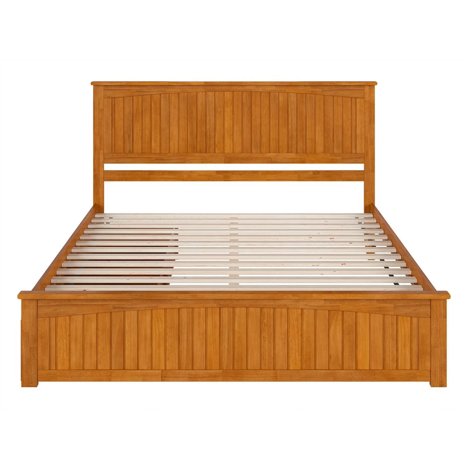 Nantucket King Platform Bed with Matching Footboard and Drawers in Light Toffee
