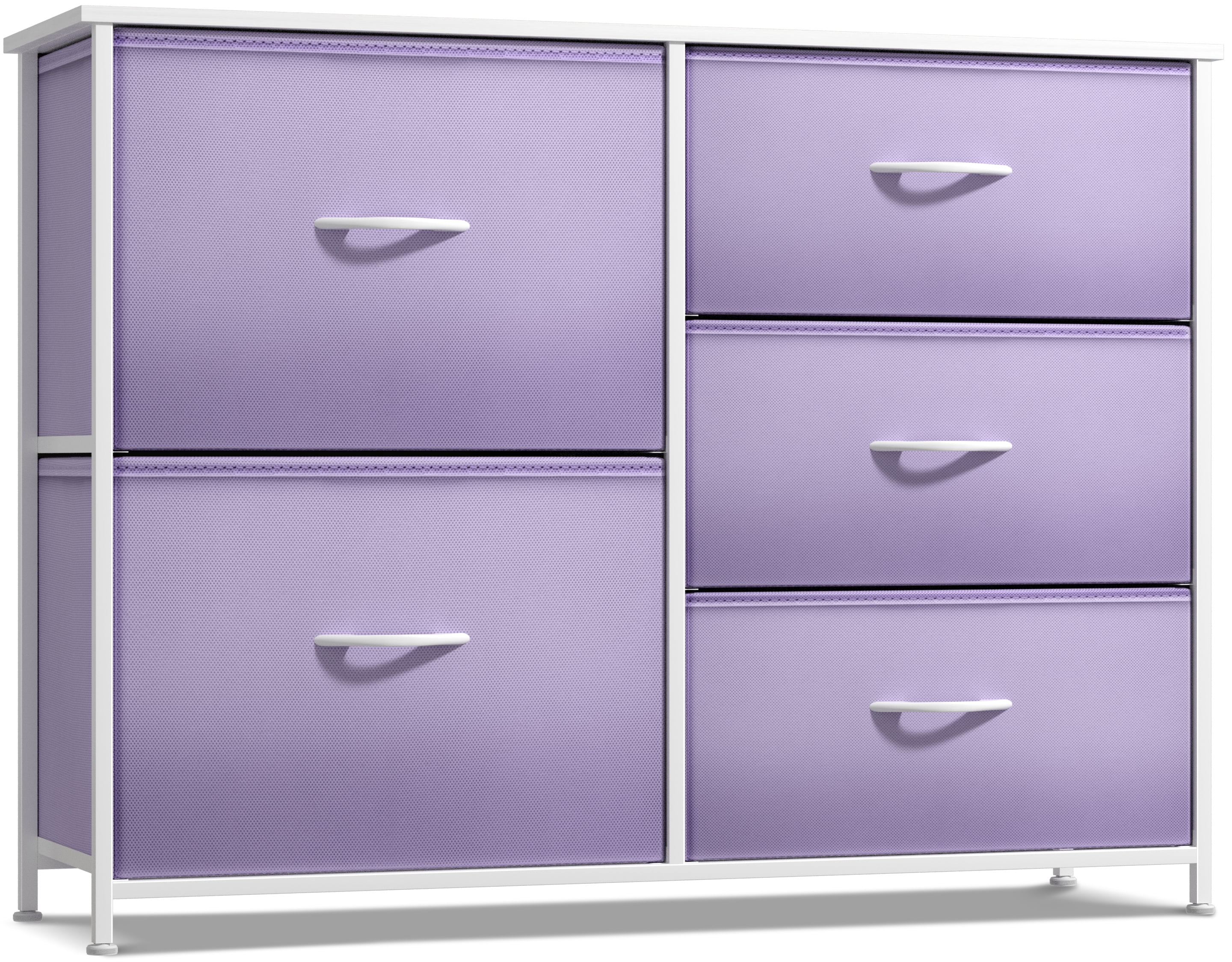 Sorbus 5-Drawer Dresser - Nightstand End Table for Home, Bedroom, Dorm (Pastel Purple)