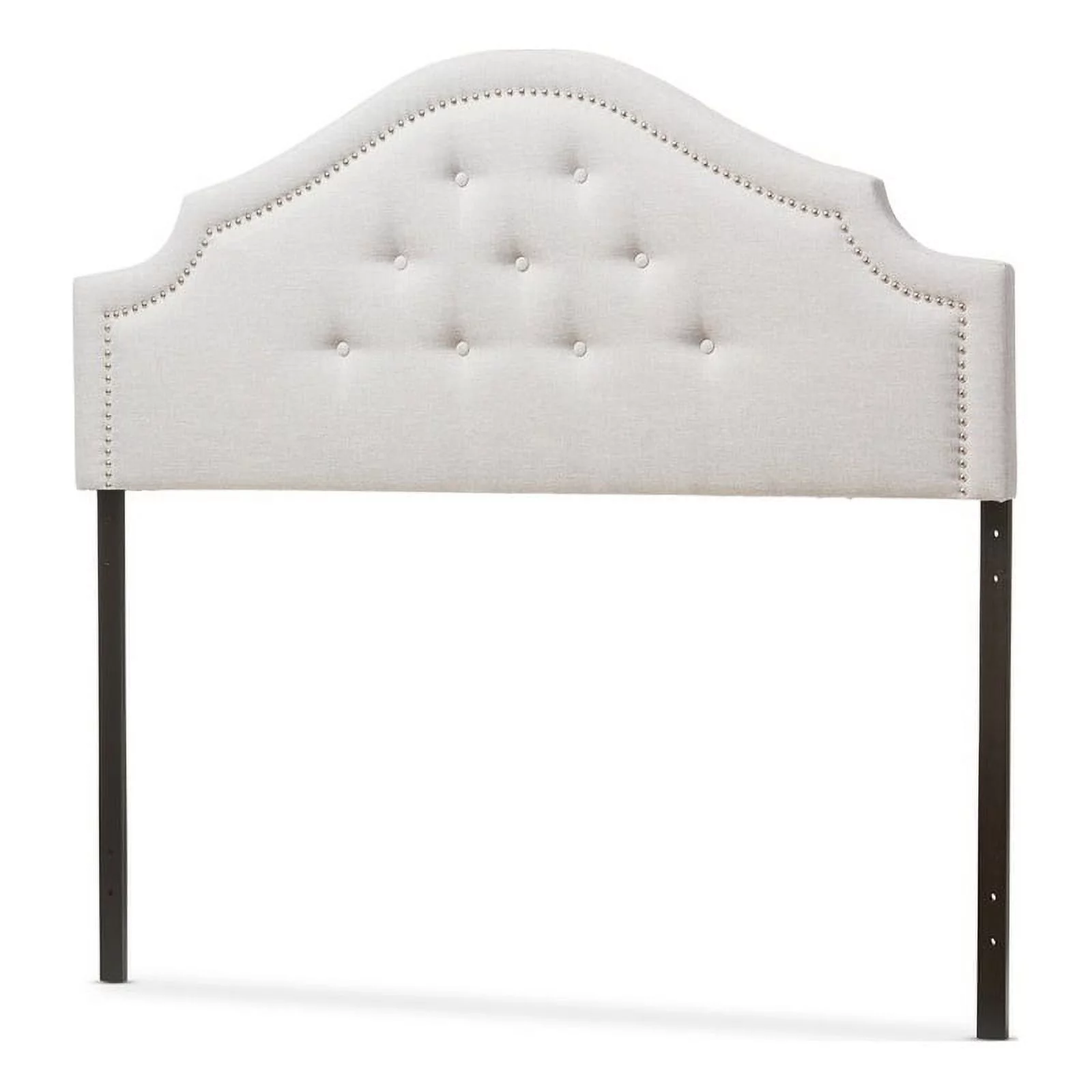 Bowery Hill Modern Fabric Upholstered Queen Headboard in Beige