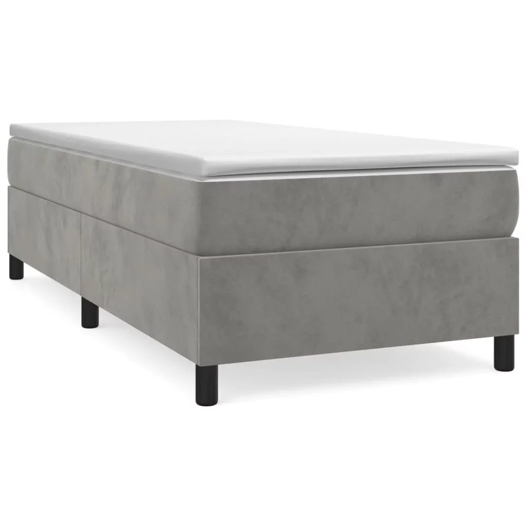 Anself Box Spring Bed with Mattress Light Gray 39.4