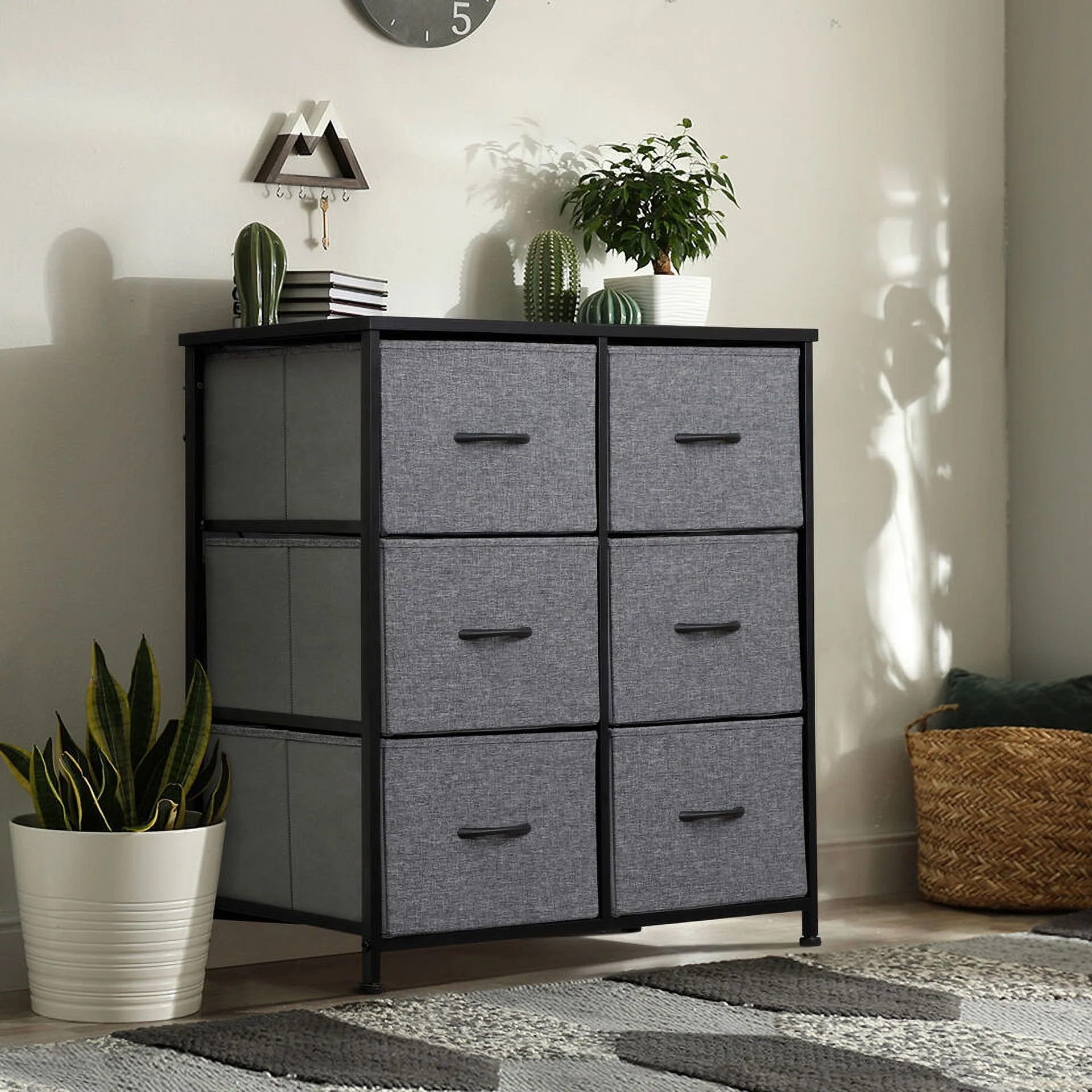 Fabric Dresser for Bedroom Tall Dresser with 6 Drawers for Closet Living Room