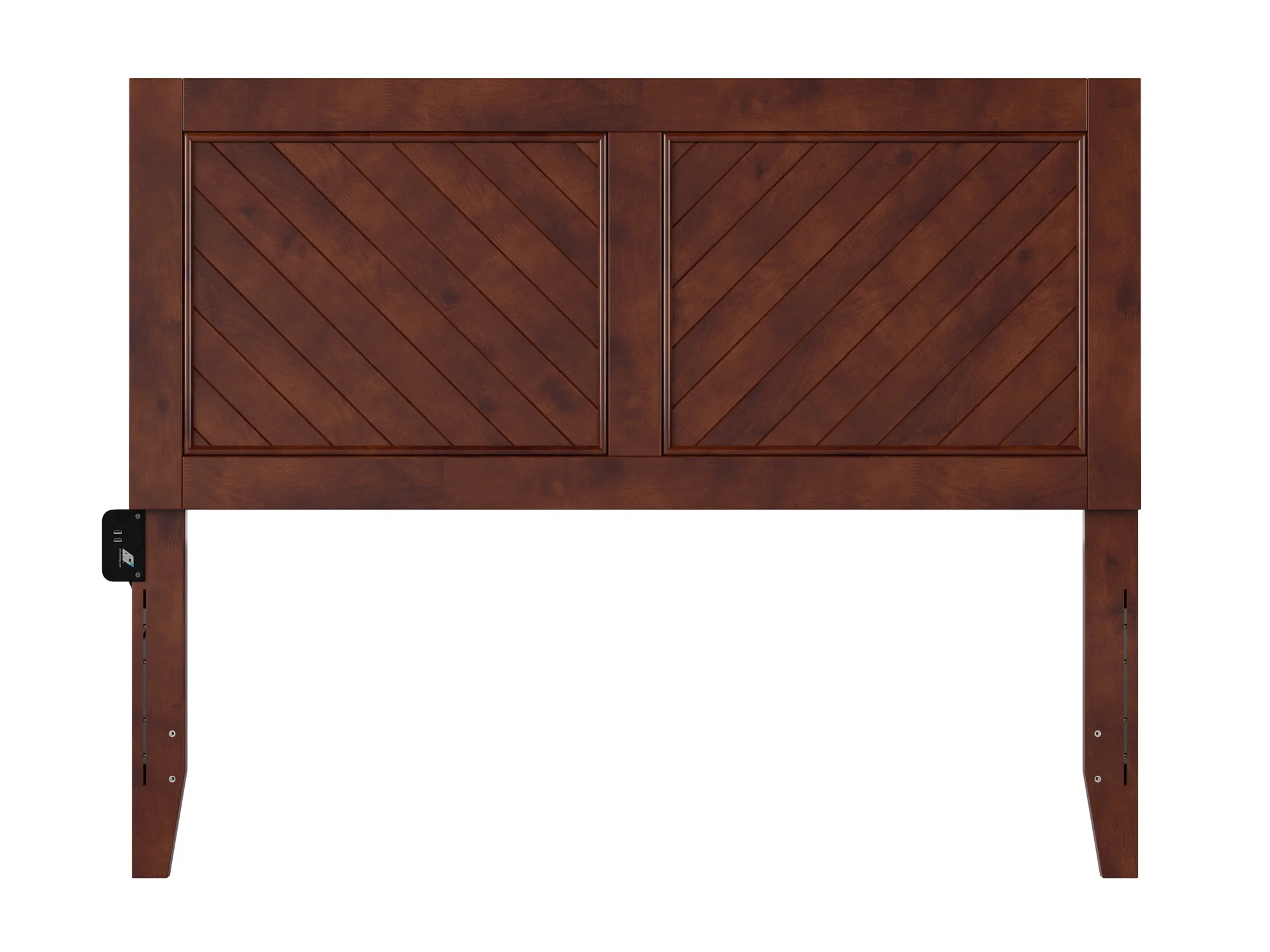 AFI Canyon Walnut Solid Wood Headboard with Attachable Charger, Full