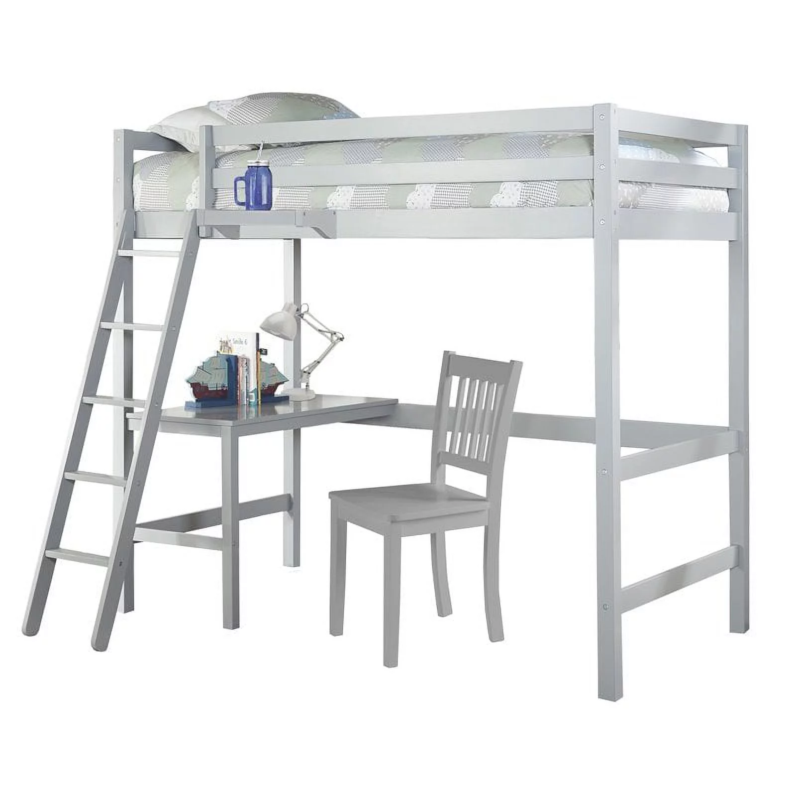 Hillsdale Caspian Twin Study Loft with Chair and Hanging Nightstand