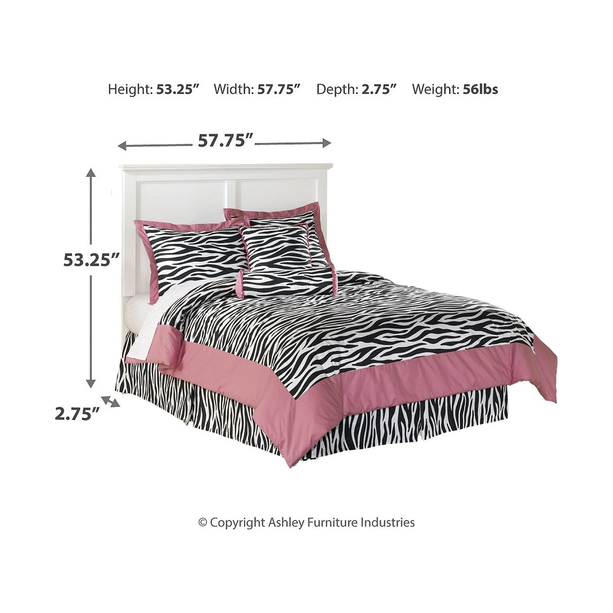 Signature Design by Ashley Casual Bostwick Shoals Full Panel Headboard  White