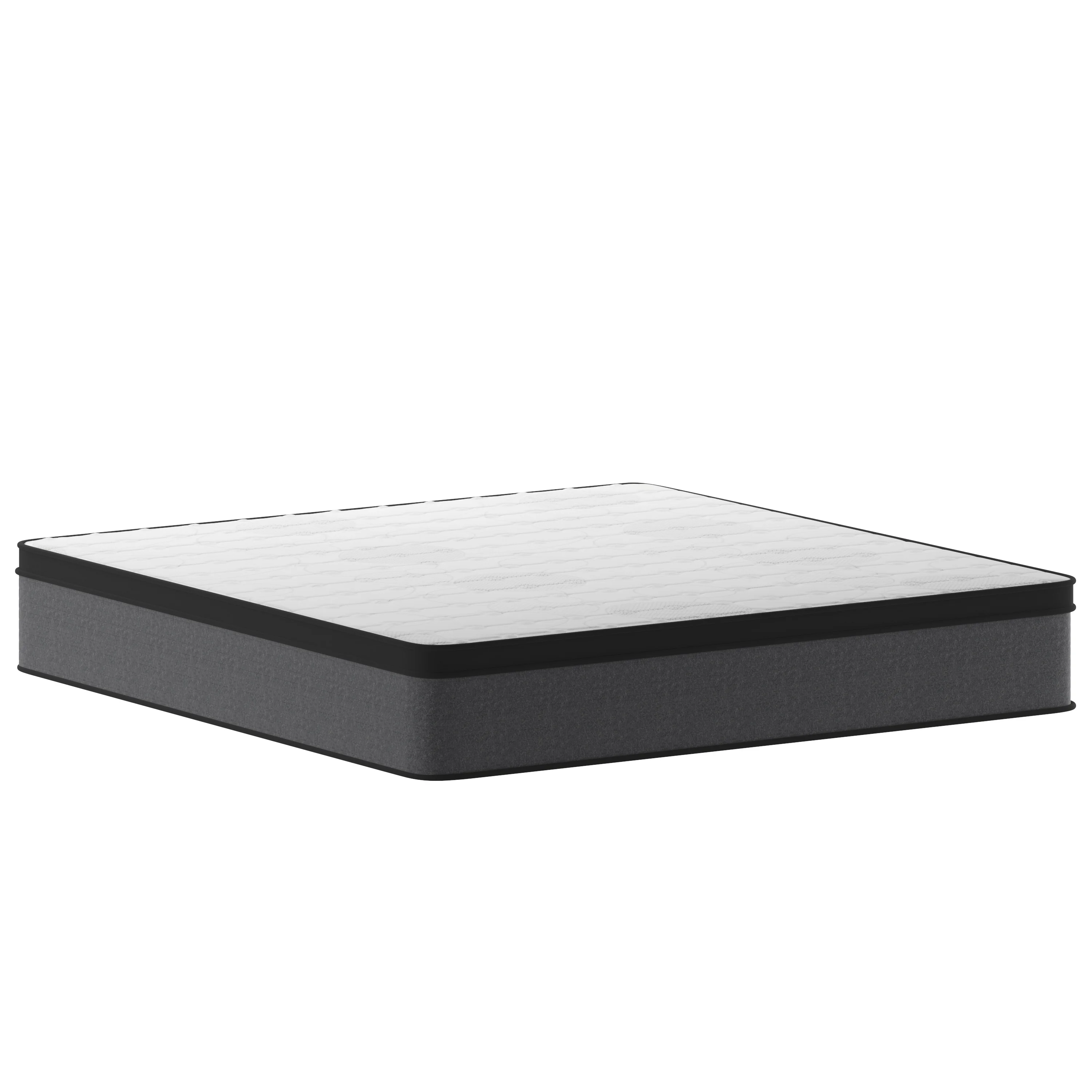 BizChair Euro Pillow Top 13 Inch CertiPUR-US Certified Hybrid Pocket Spring Mattress, Supportive Relief, Mattress in a Box, King