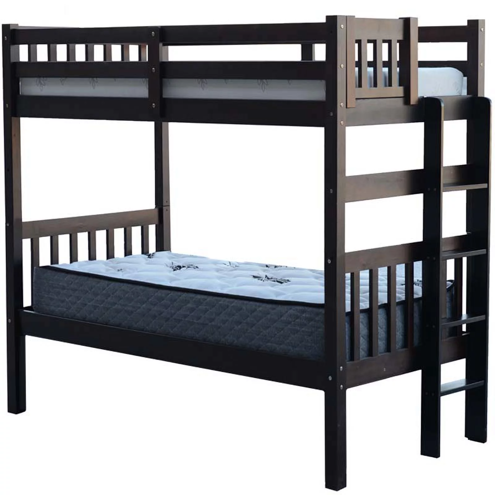 Tampa Twin over Twin Bunk Bed End Ladder Espresso