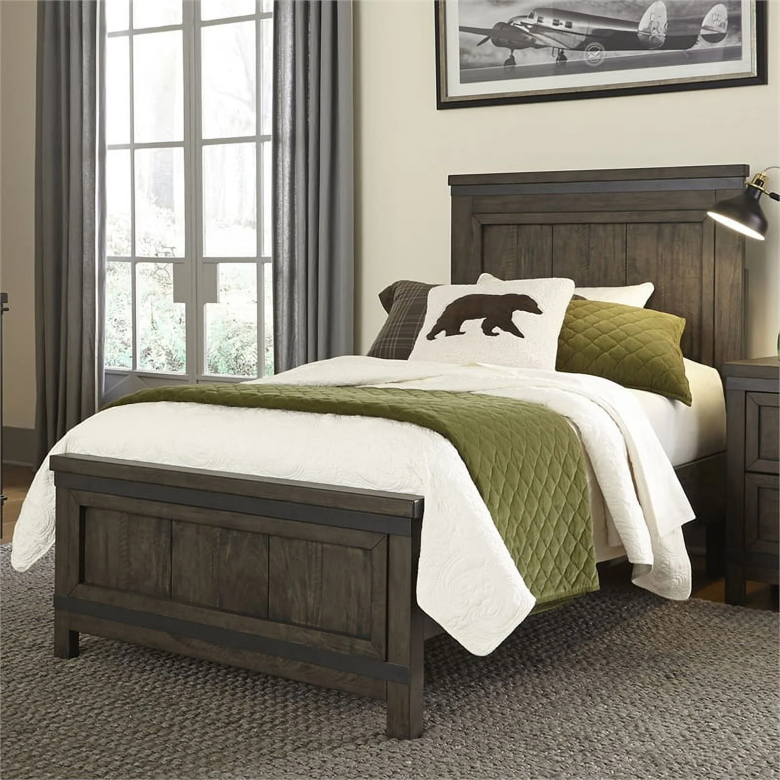 Thornwood Hills Dark Gray Twin Panel Bed